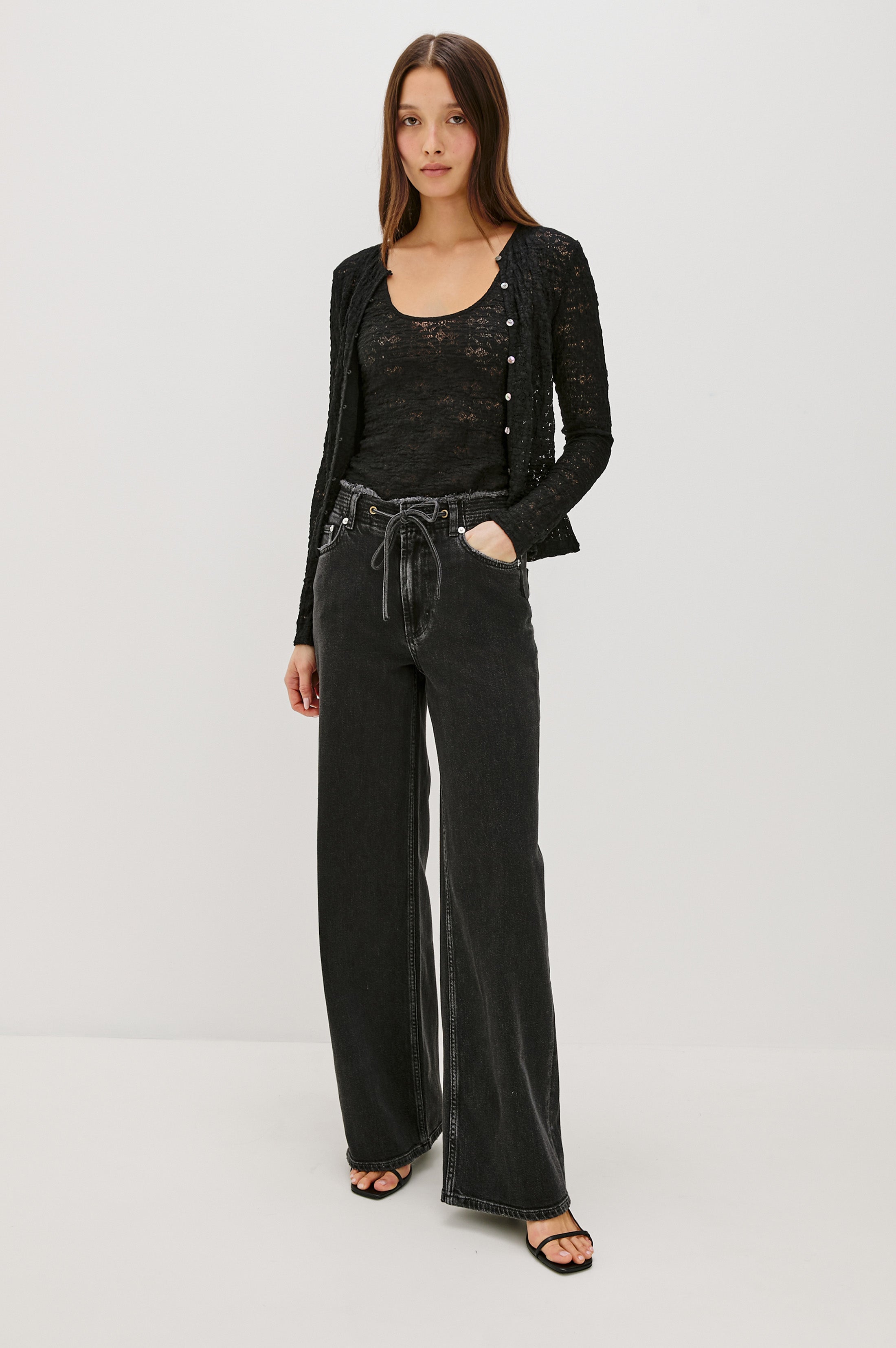 SEE-THROUGH LINE KNIT TOPS❤︎ブラック 3月16日（火）発売アイテム。”SEE-THROUGH LINE KNIT TOPS”を3色まとめ