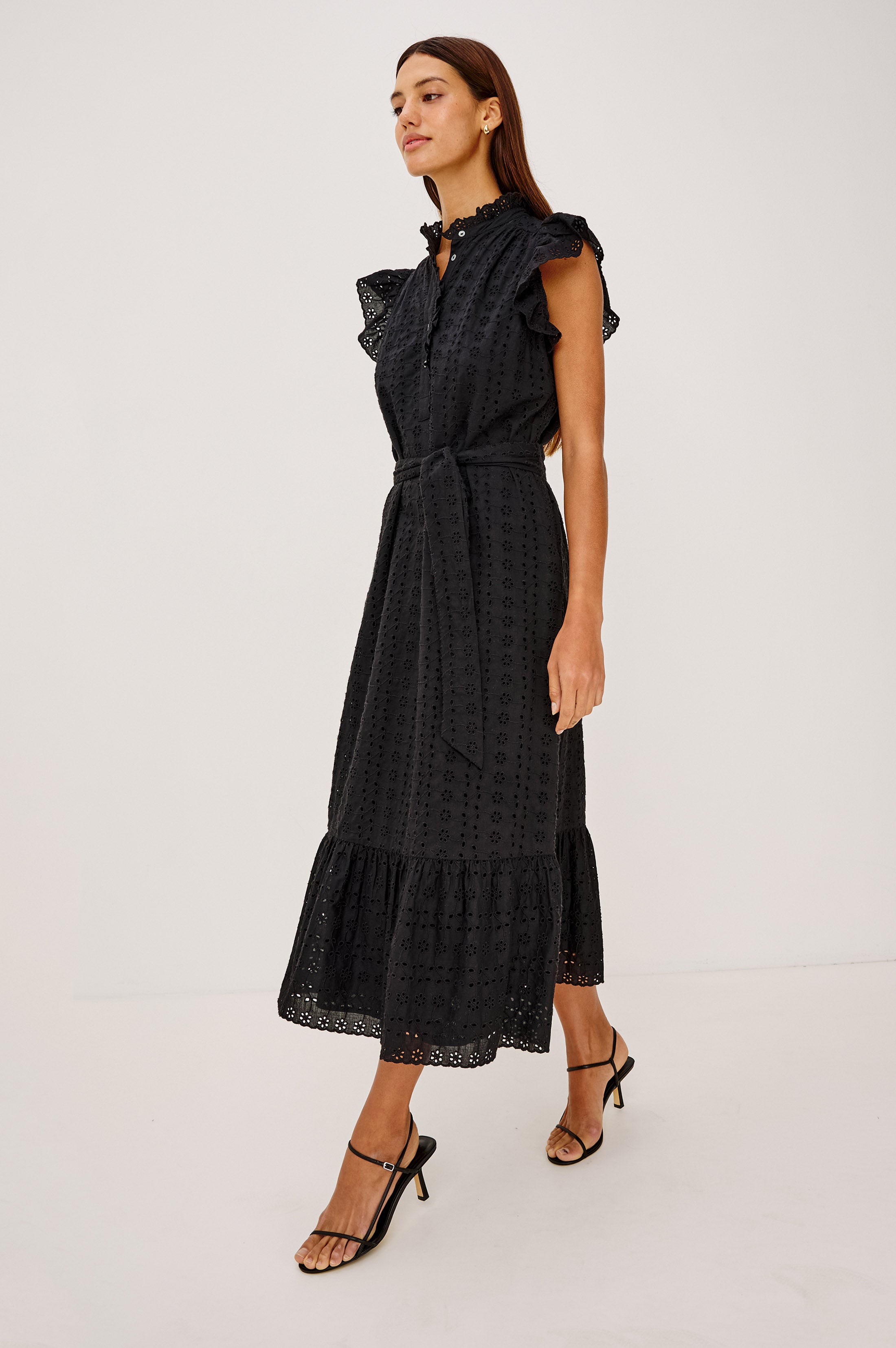 DARCY DRESS - BLACK EYELET – Rails