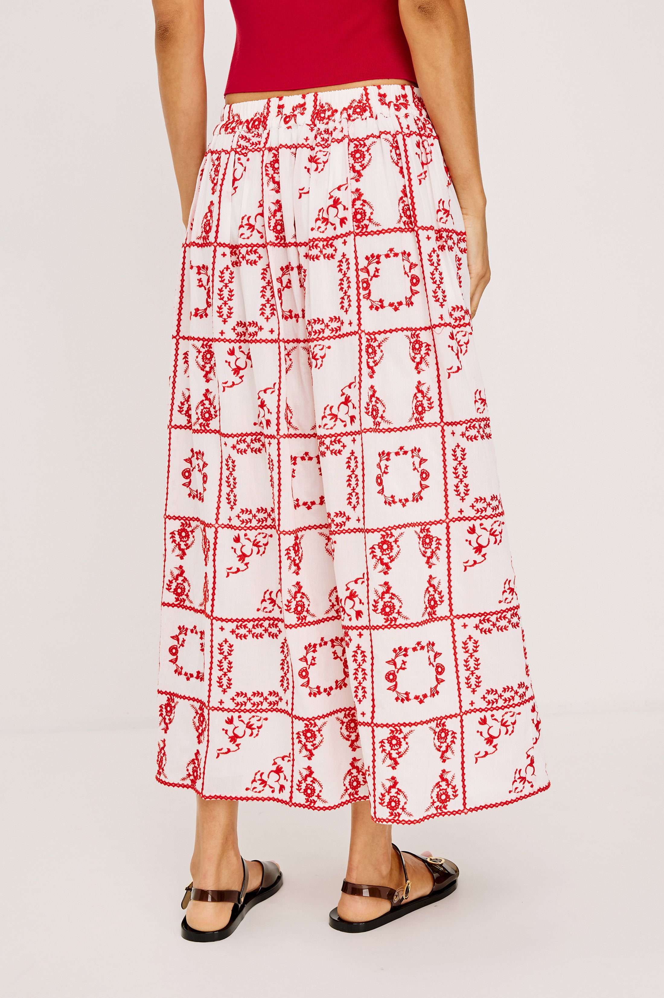 DAX SKIRT - IVORY RED HANDKERCHIEF – Rails