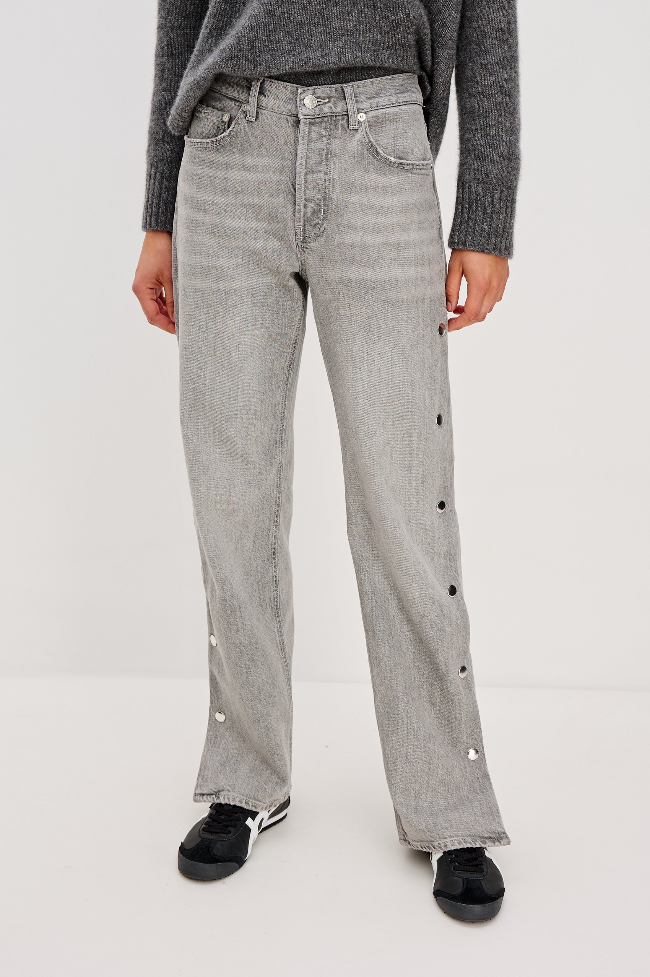 DEL MAR BOYFRIEND - STONE GREY STUDDED – Rails DEL MAR BOYFRIEND - STONE GREY STUDDED – Rails