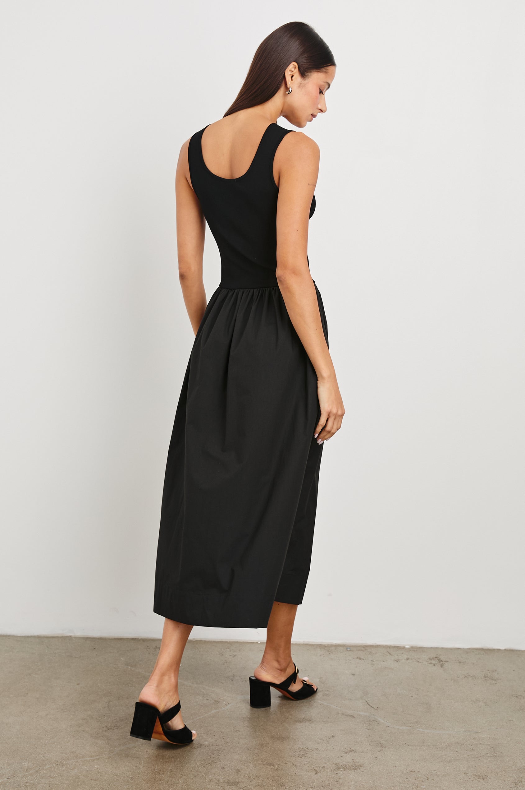 black dress fitted waist Velvi - Misha Mini Dress - Lace Up Fitted Dress - Black