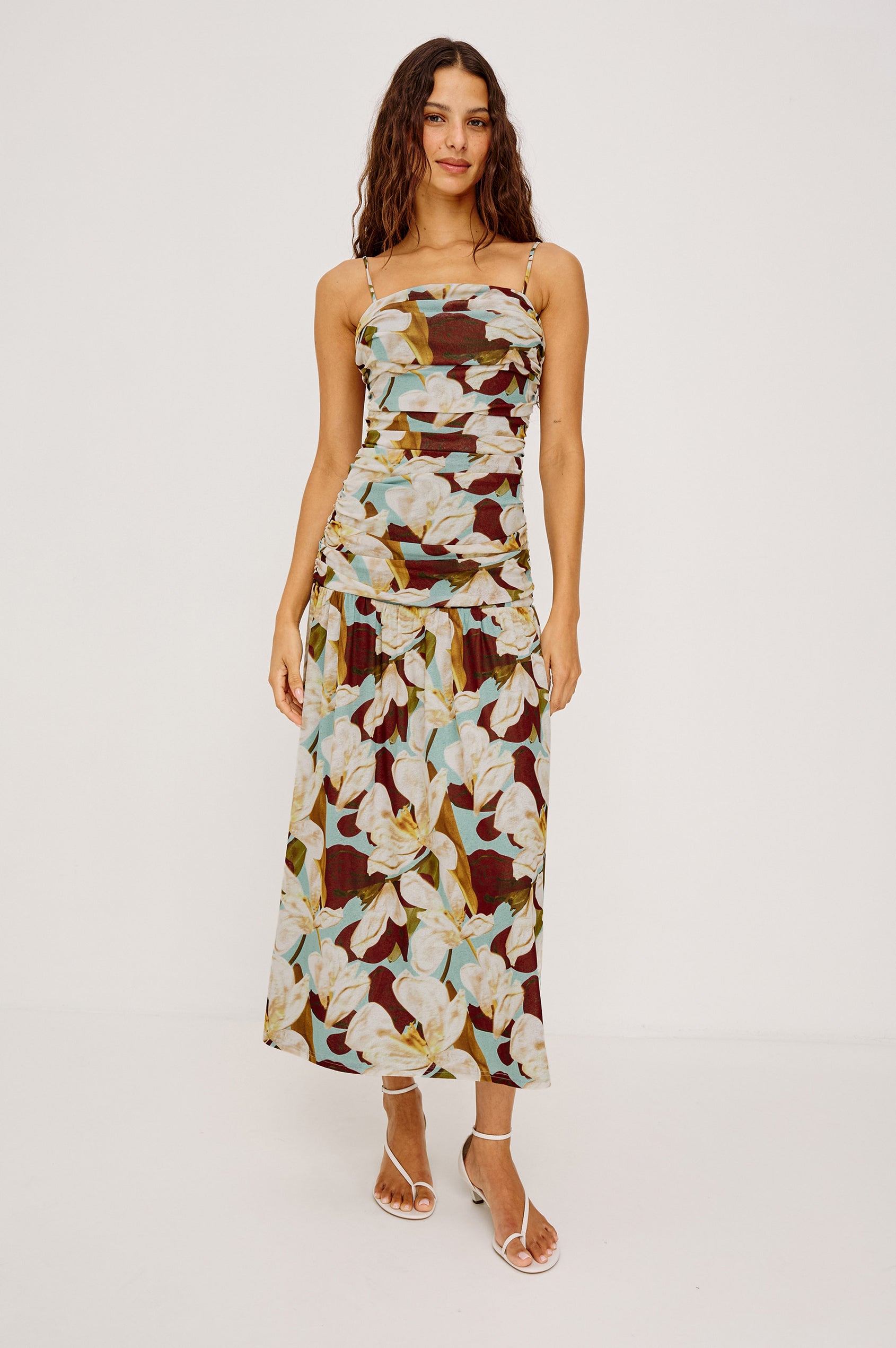 plumeria halter dress Alicia Midi Dress
