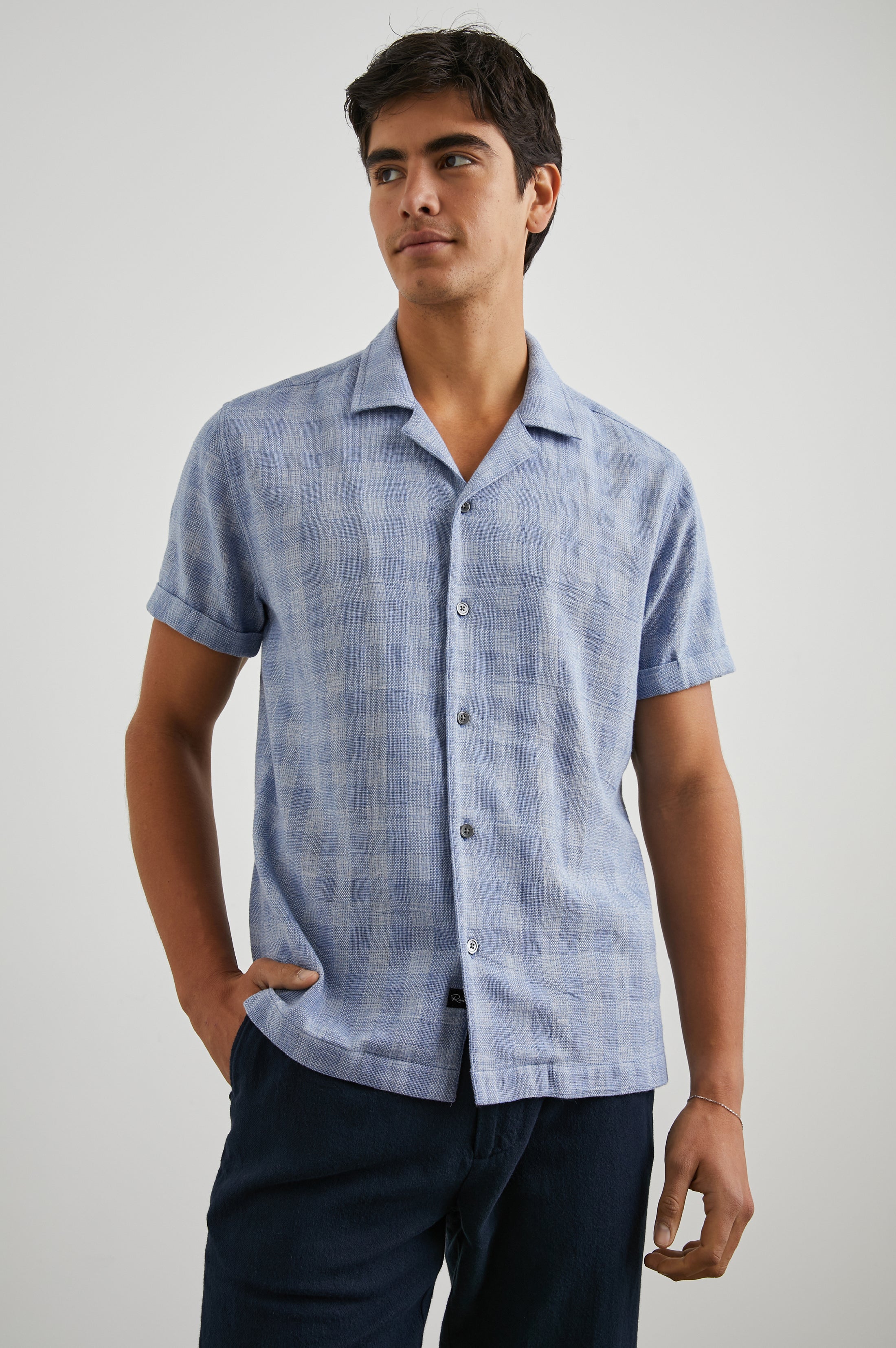 DRESDEN SHIRT - HOMESPUN BLUE GINGHAM – Rails