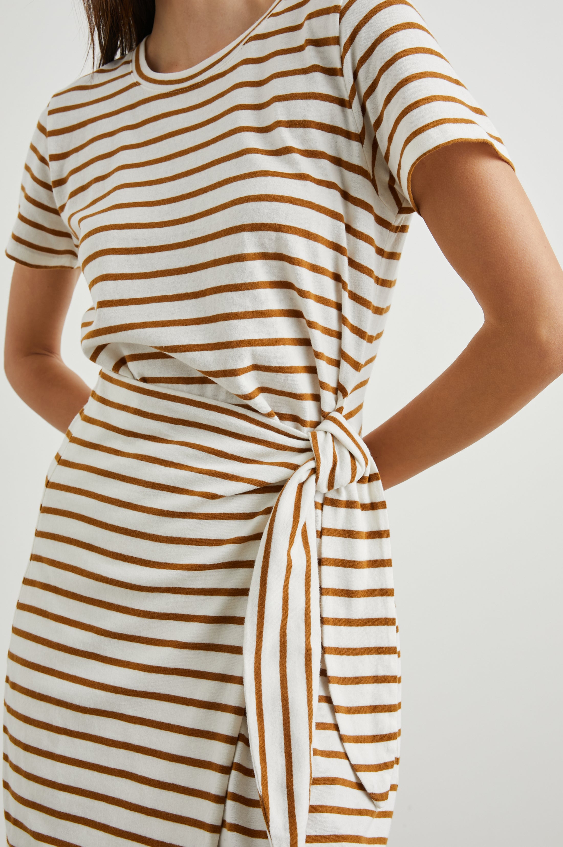 EDIE DRESS - CARMEL STRIPE – Rails