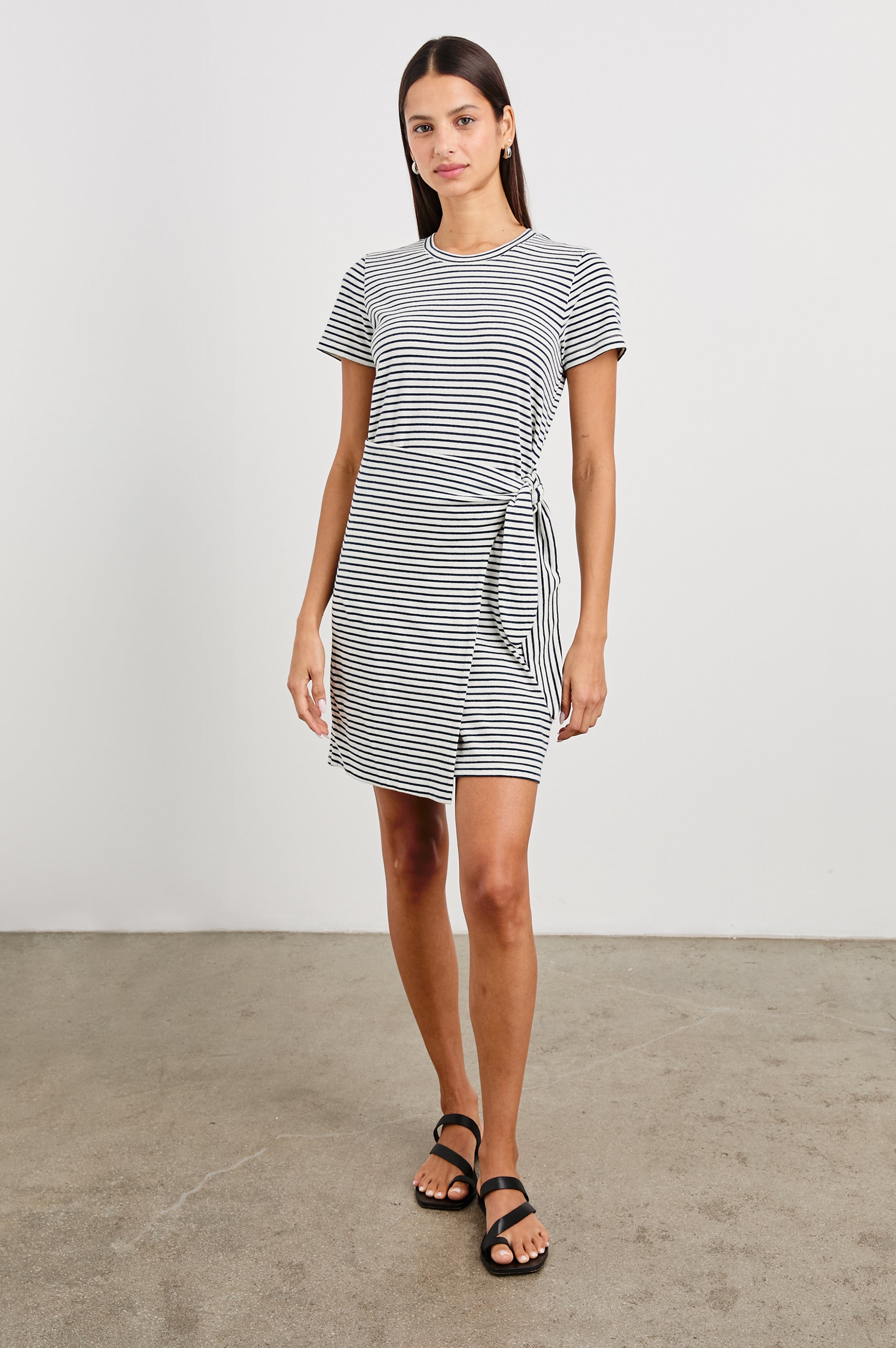 EDIE DRESS - IVORY NAVY STRIPE – Rails