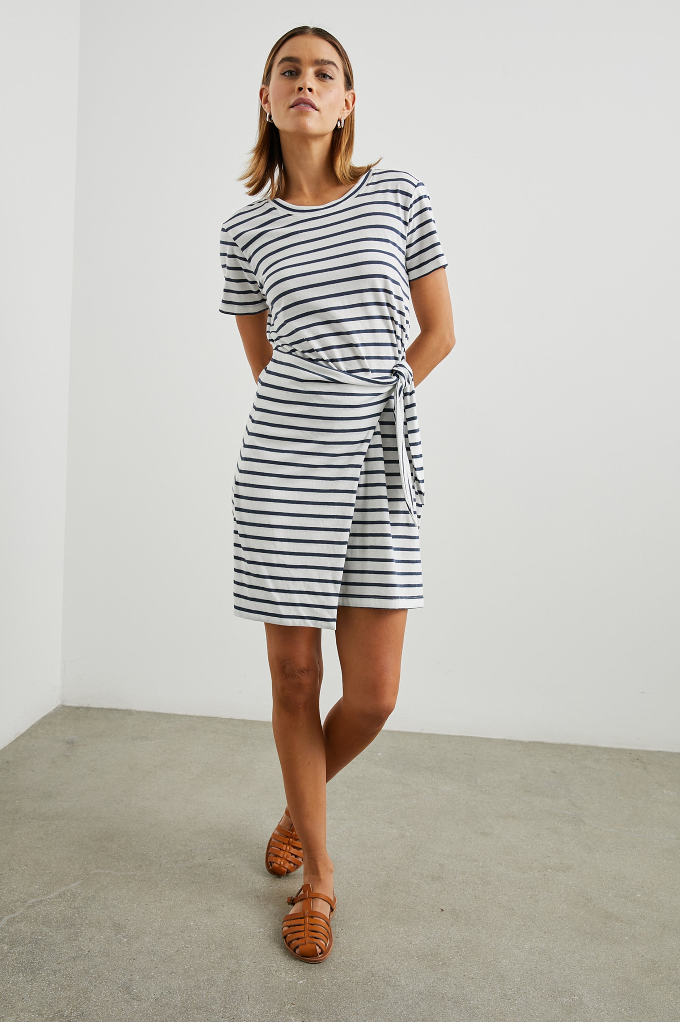 EDIE DRESS - IVORY NAVY STRIPE – Rails
