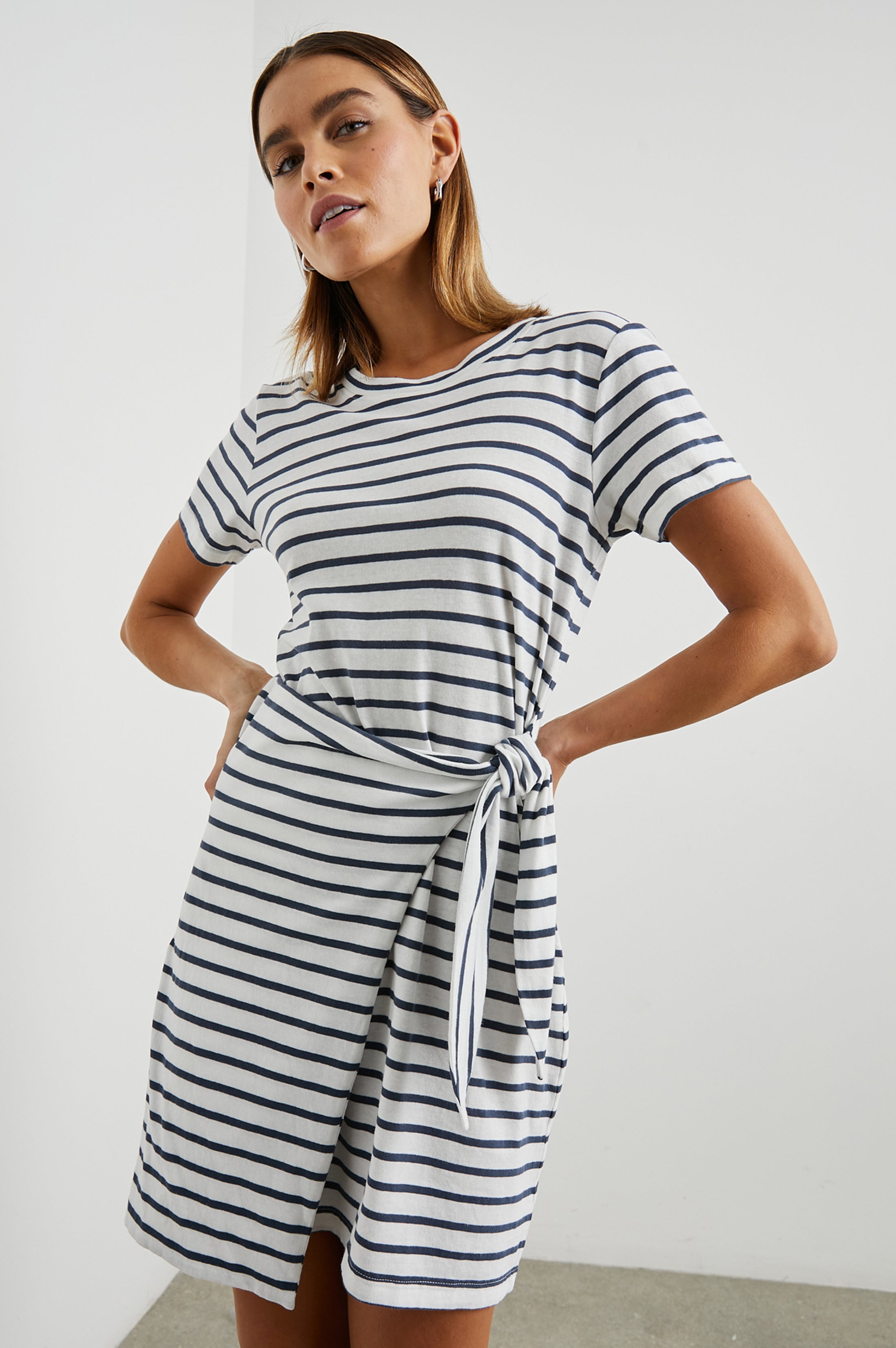 EDIE DRESS - IVORY NAVY STRIPE – Rails