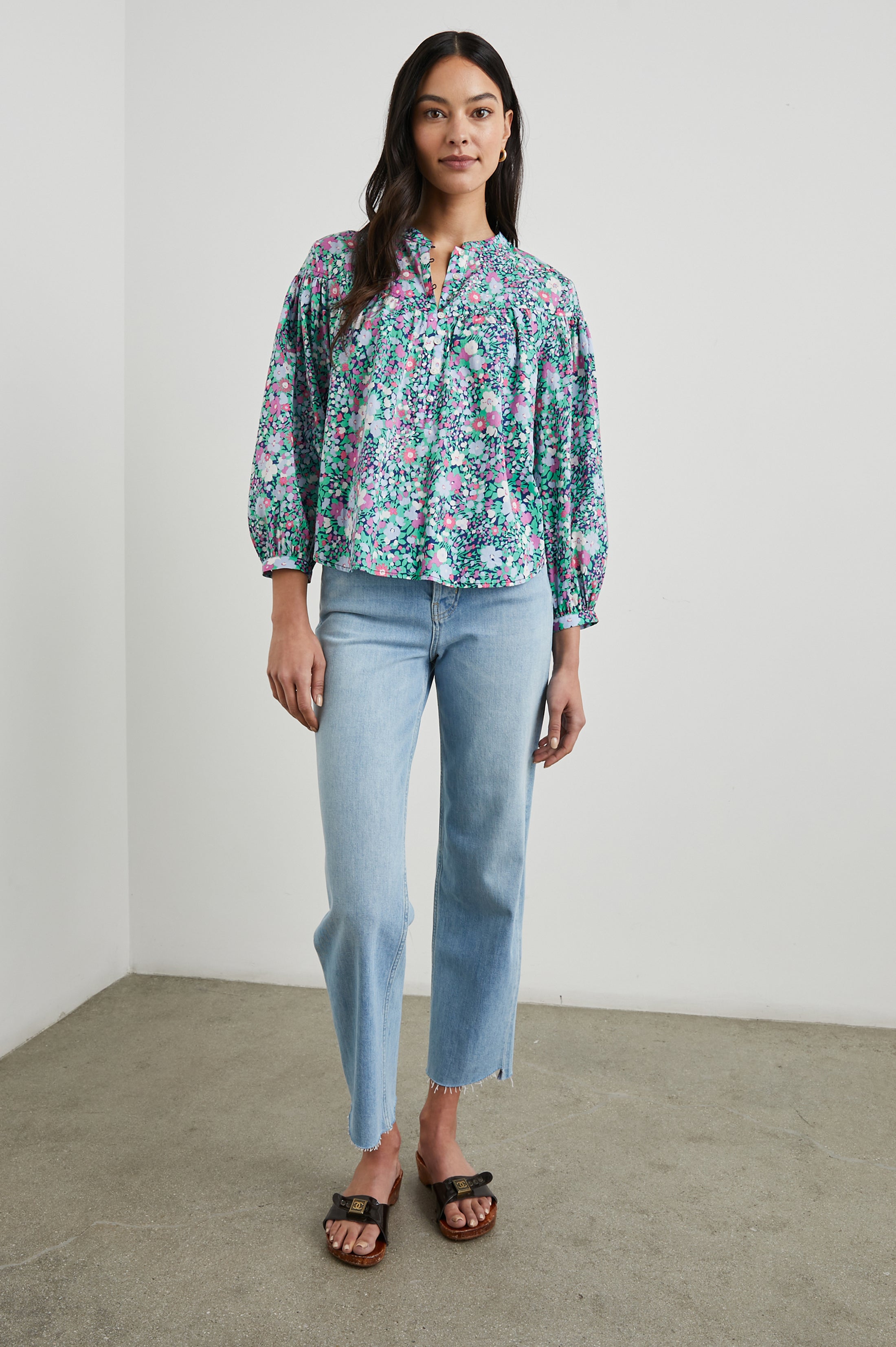 ELLISON TOP - NAVY LEILANI FLORAL – Rails