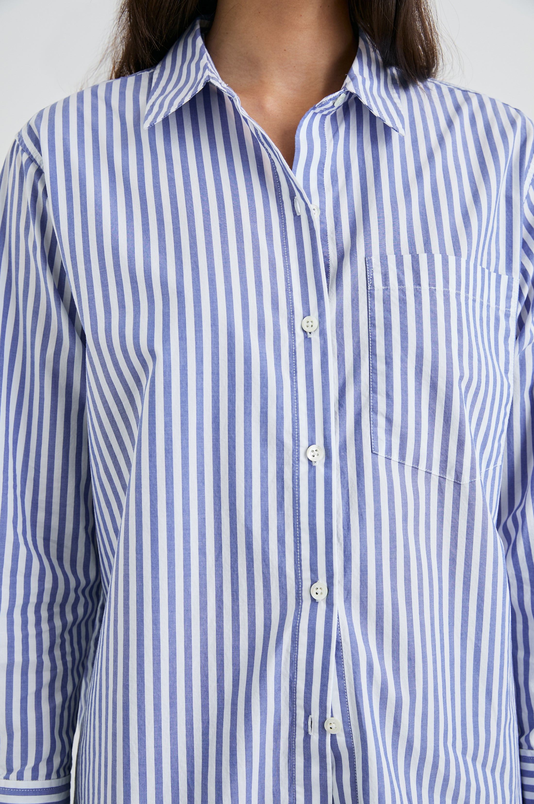 ELSA SHIRT - MARINER WHITE STRIPE – Rails
