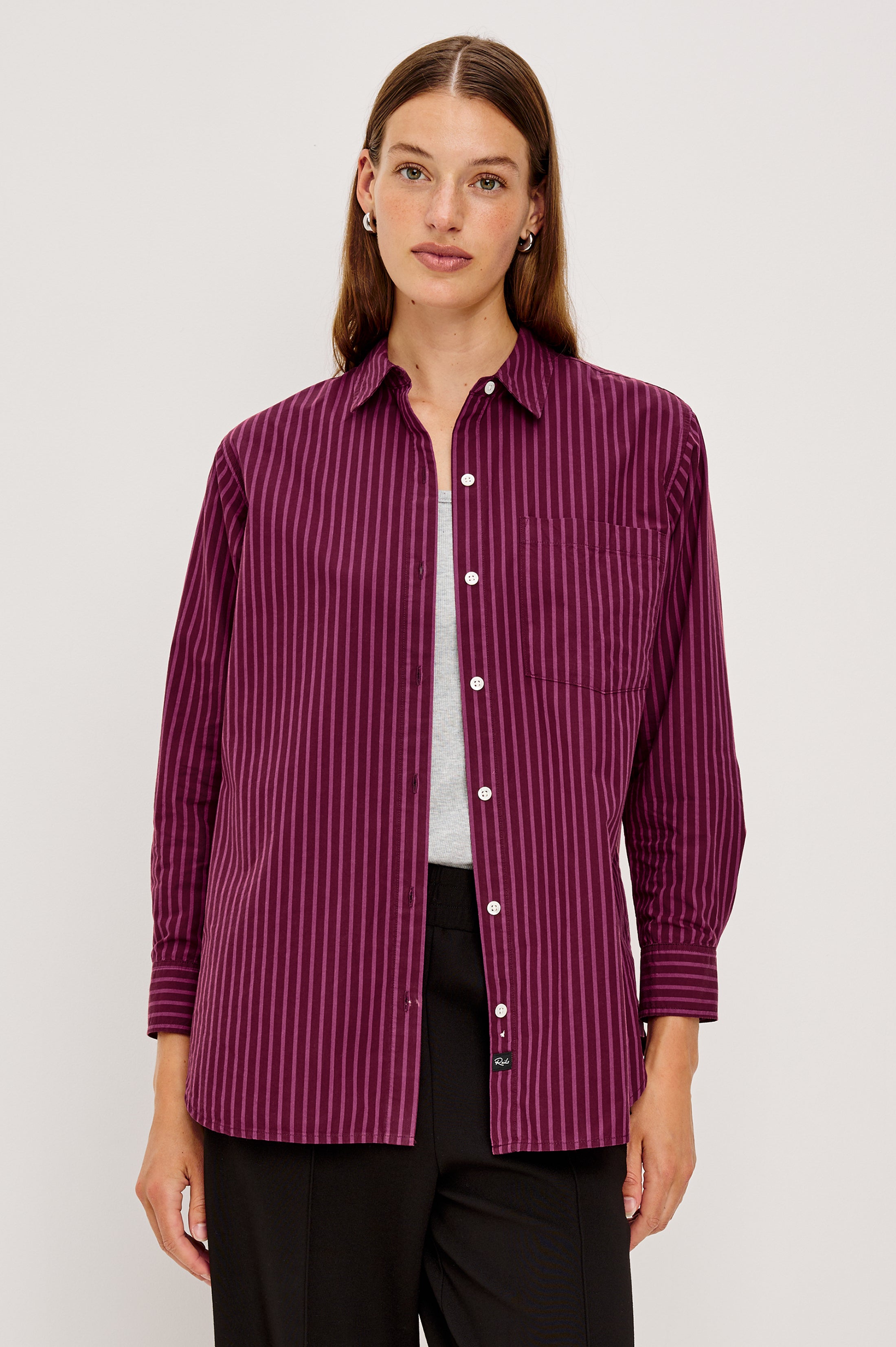 ELSA SHIRT - MARINER WHITE STRIPE – Rails