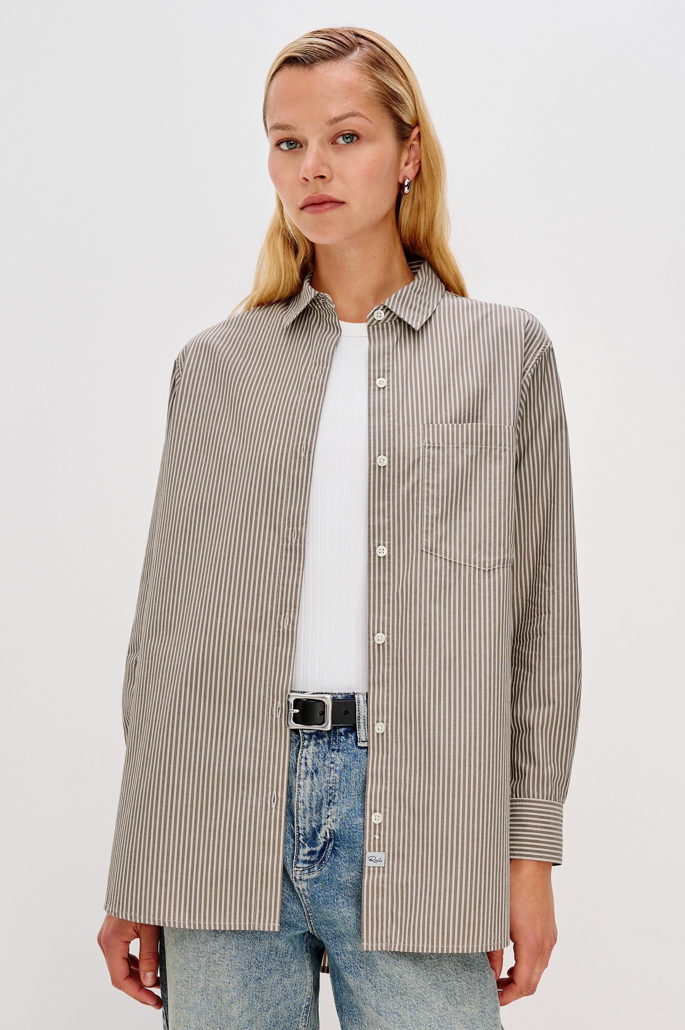 ELSA SHIRT - NOIR STRIPE – Rails