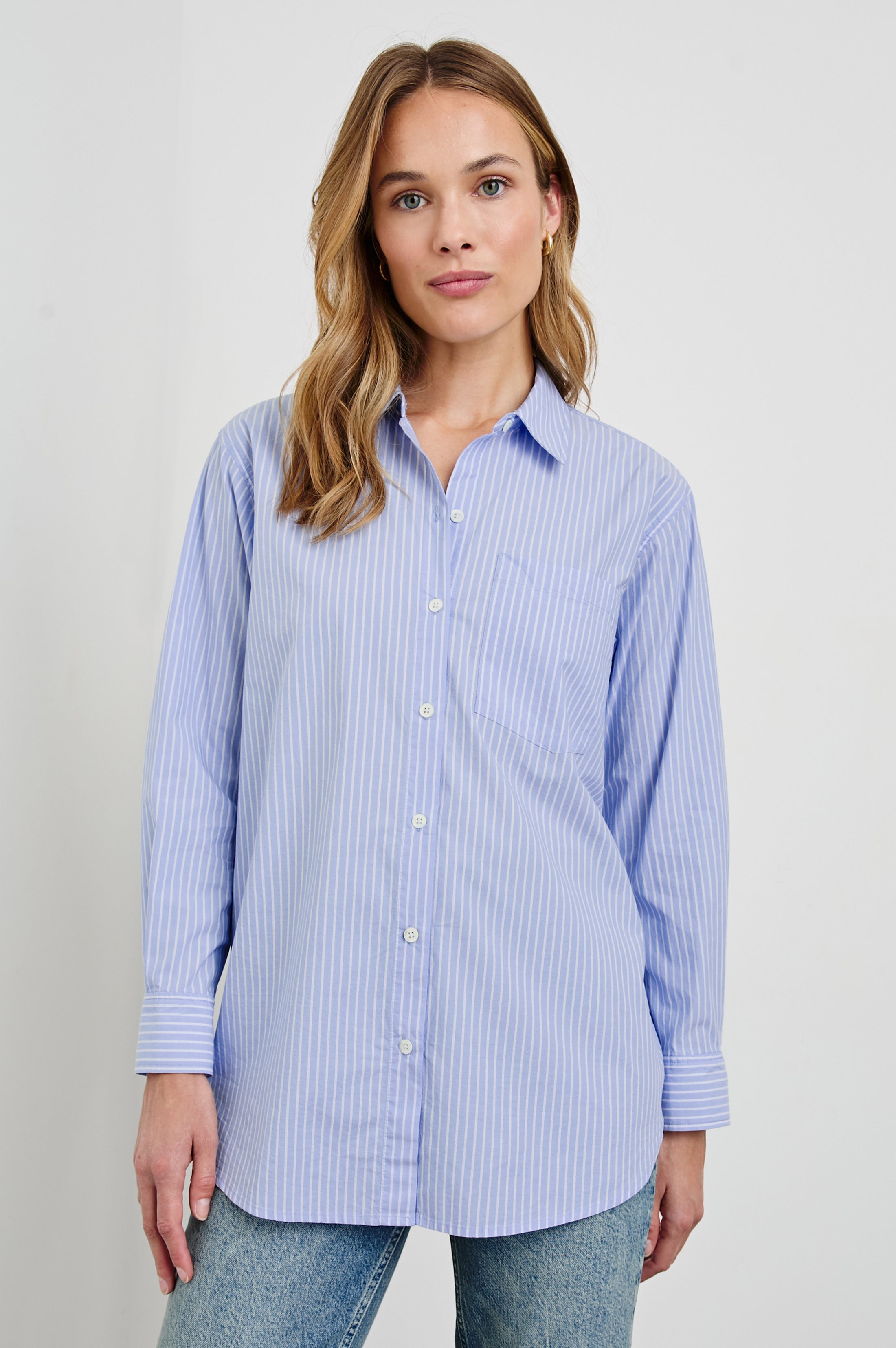 ELSA SHIRT - OXFORD WHITE STRIPE – Rails