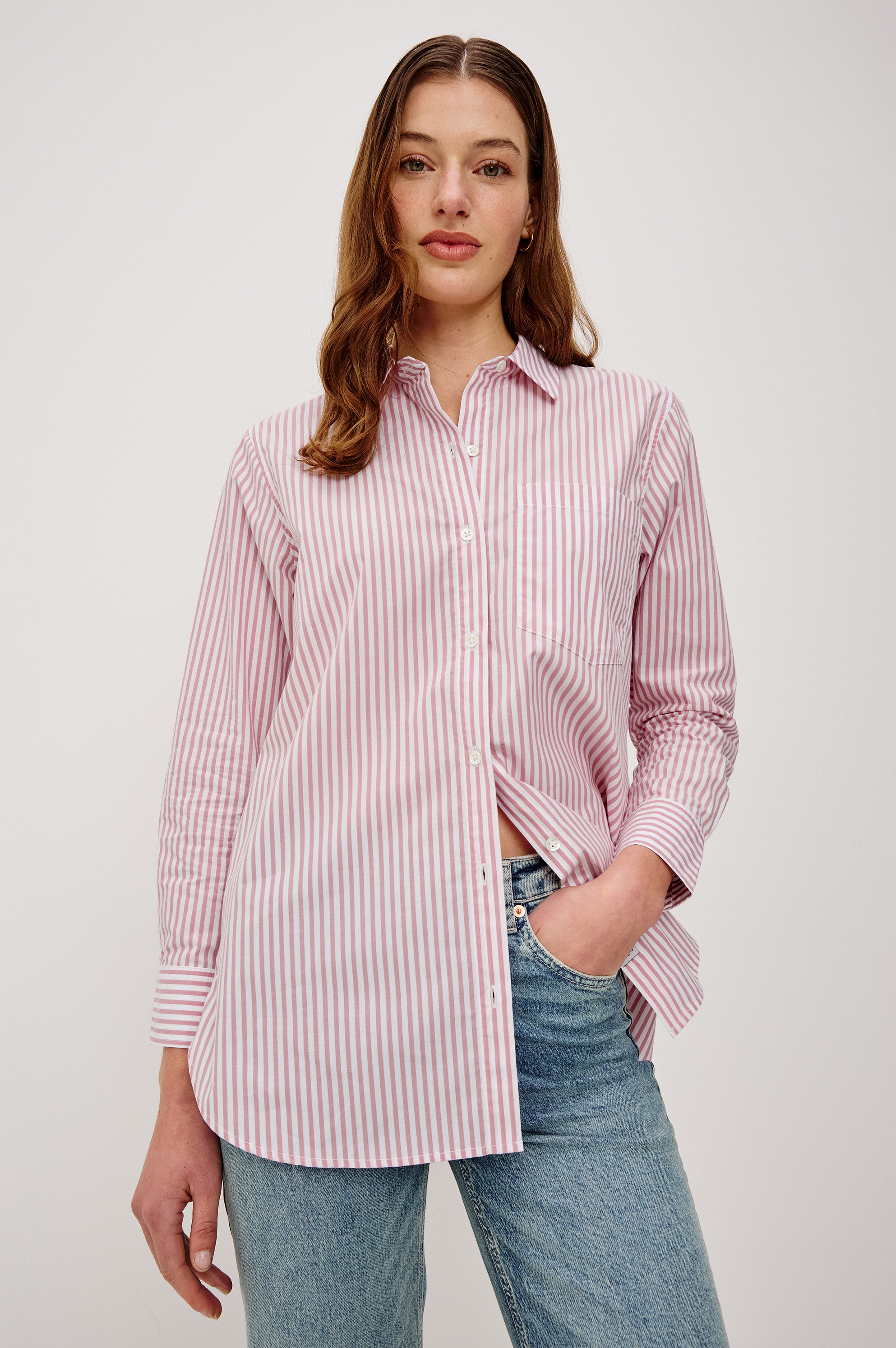 ELSA SHIRT - CHERRY BLOSSOM STRIPE – Rails