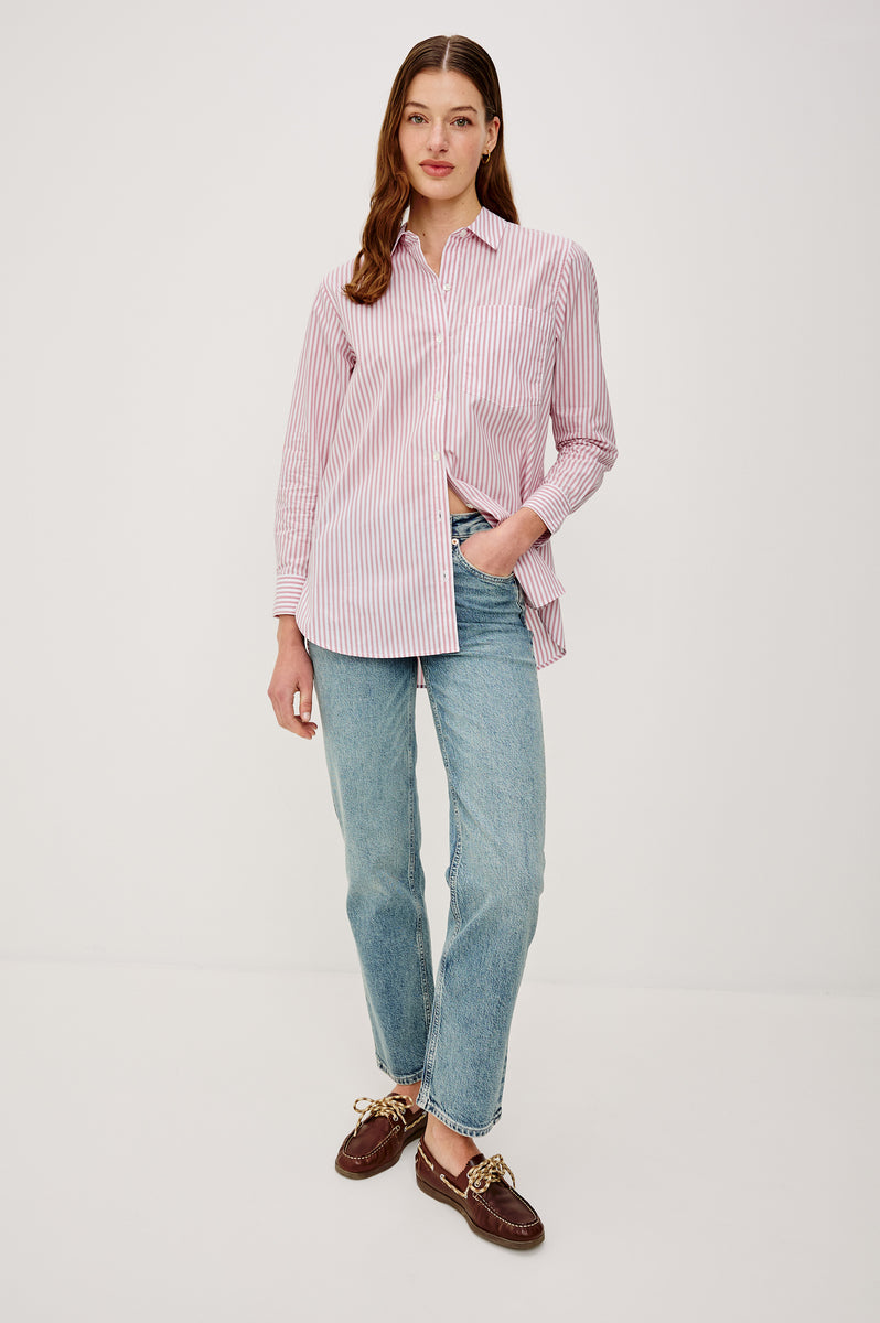 ELSA SHIRT - ROSE STRIPE – Rails