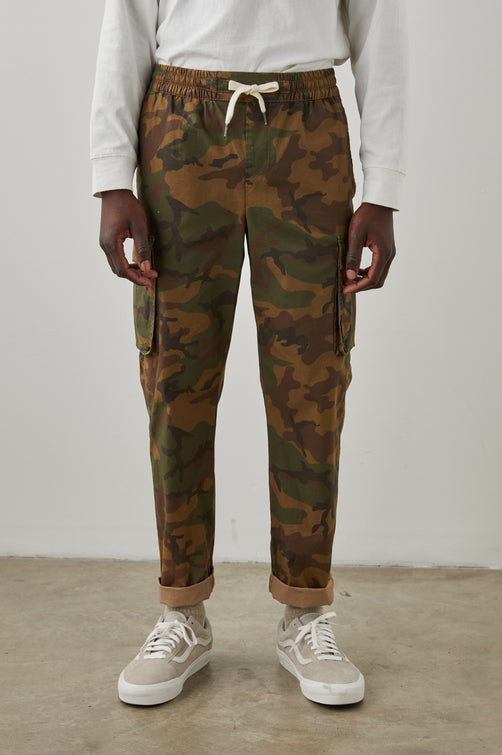 EMMERSON PANT  WOODLAND CAMO - FRONT FULL BODY