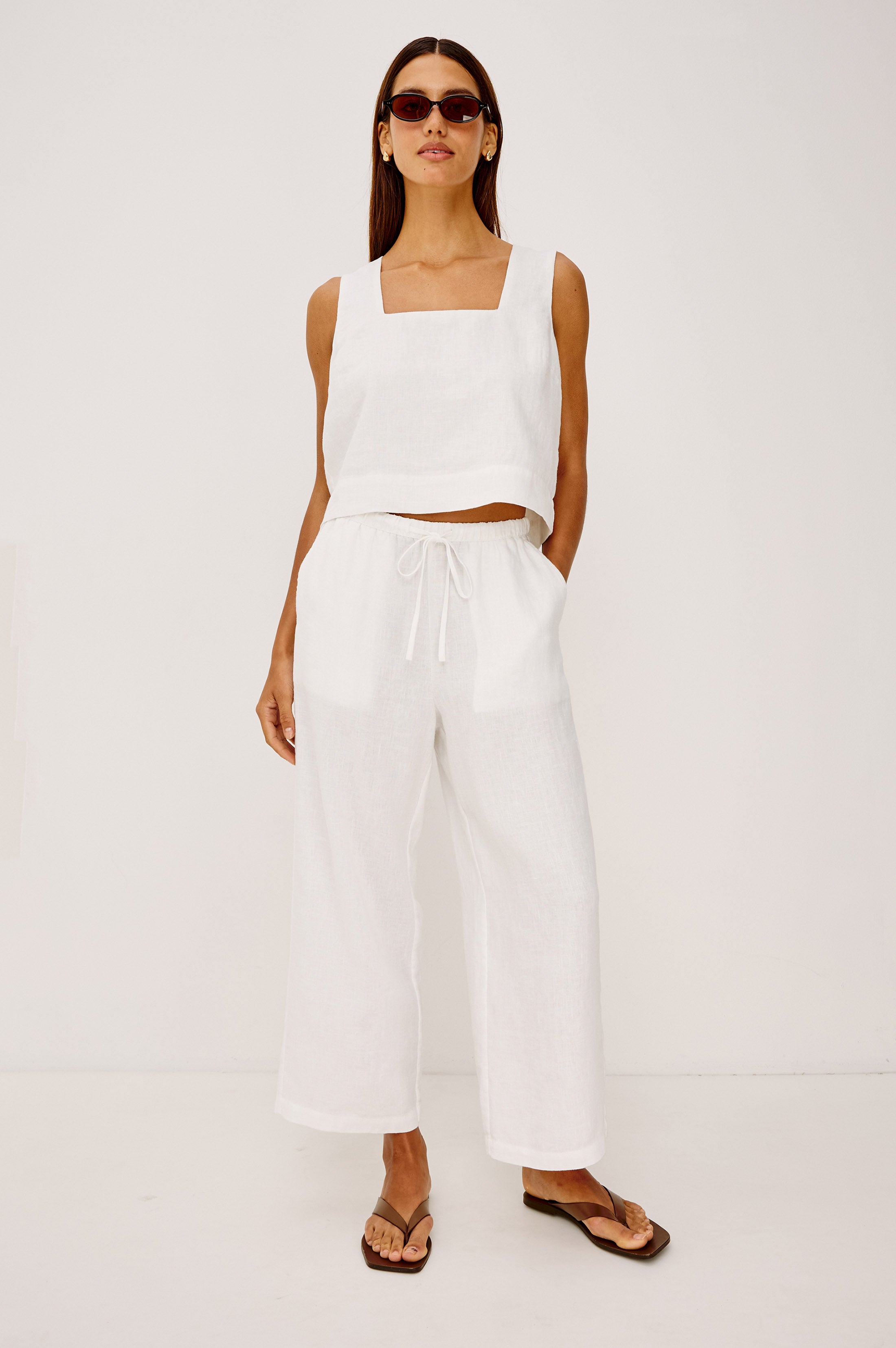 EMMIE CROP PANT - WHITE – Rails