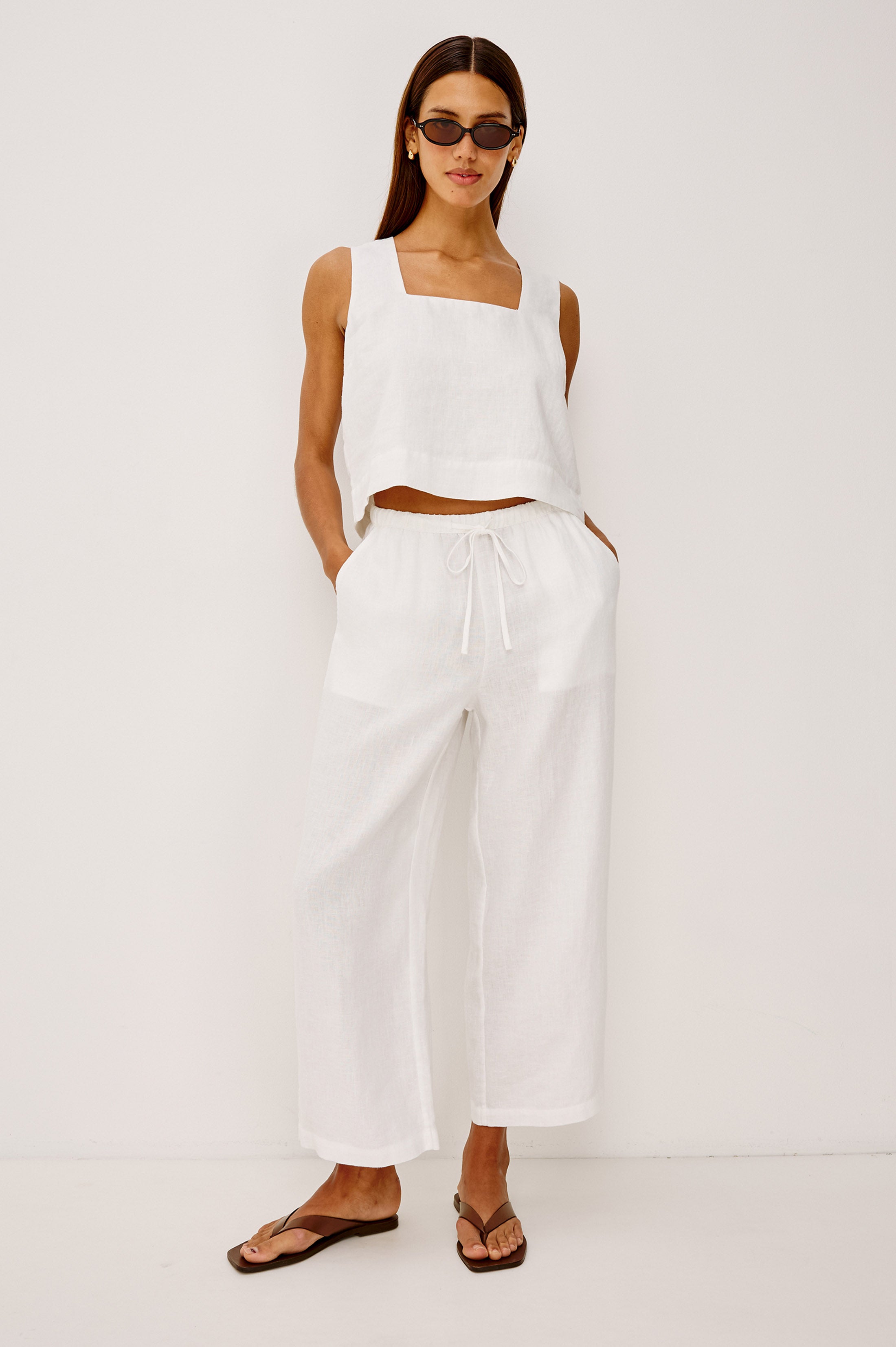 EMMIE CROP PANT - WHITE – Rails