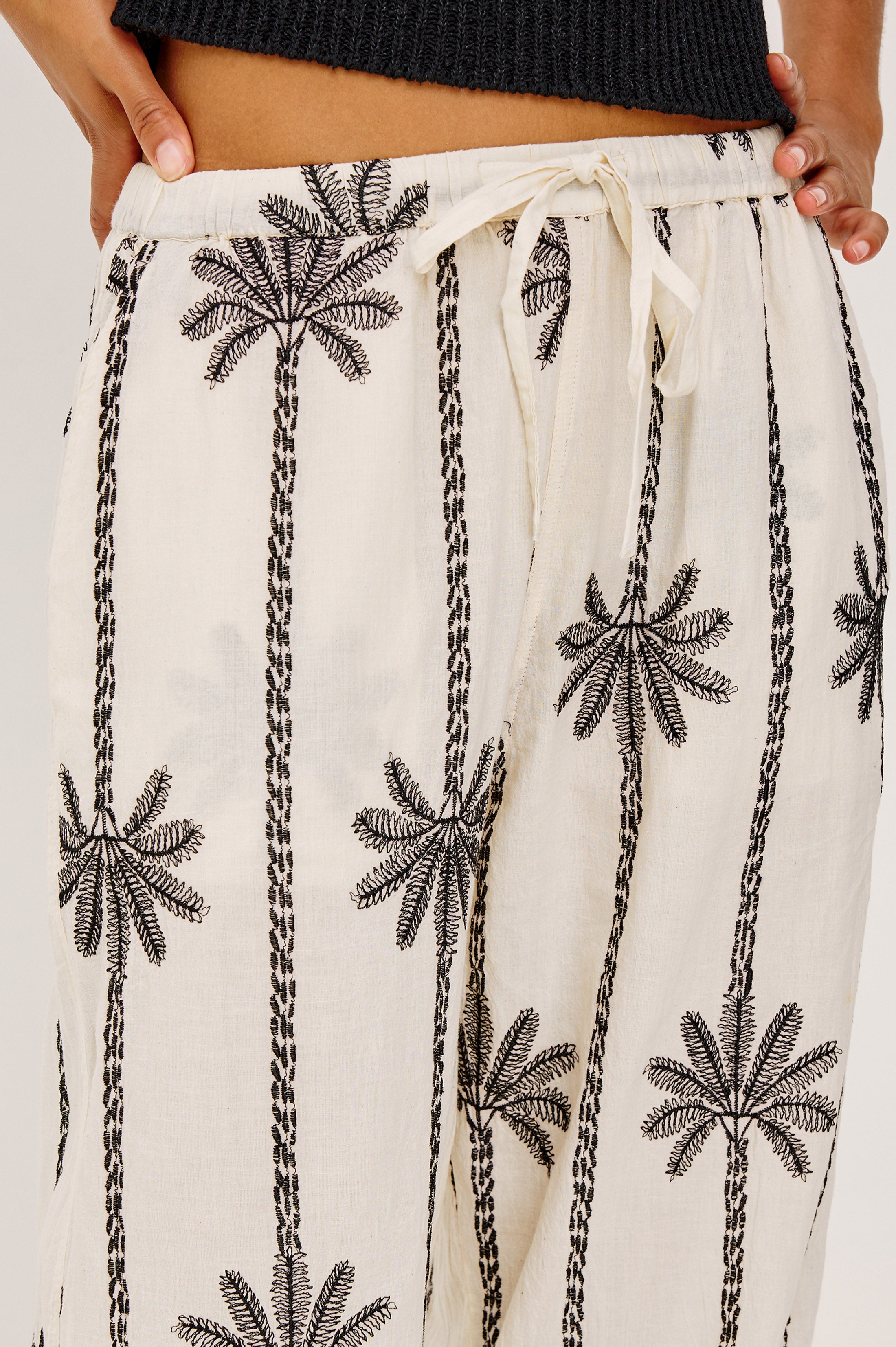 EMMIE PANT - EMBROIDERED PALMS – Rails