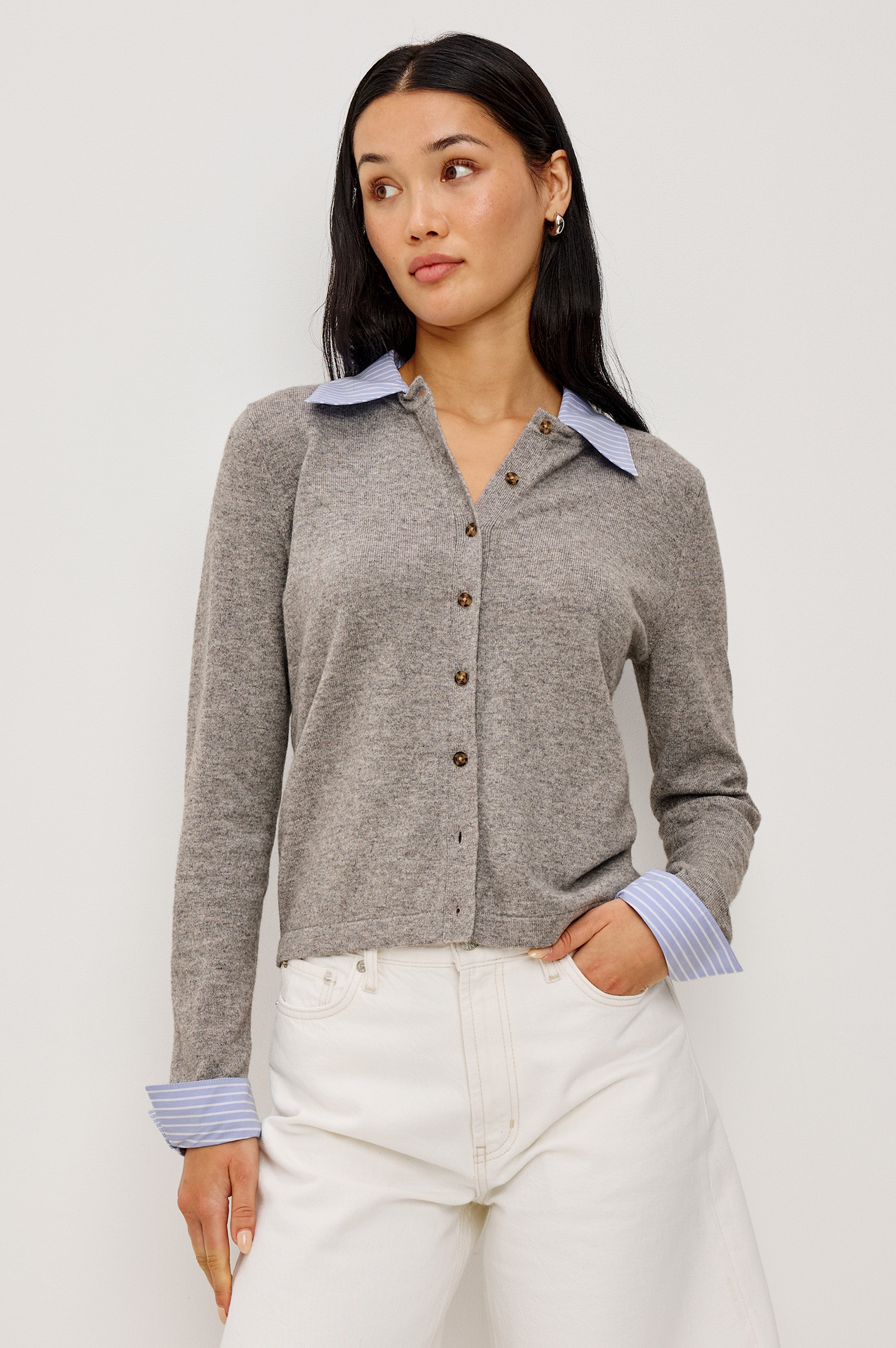 ERYN CARDIGAN - HEATHER GREY – Rails