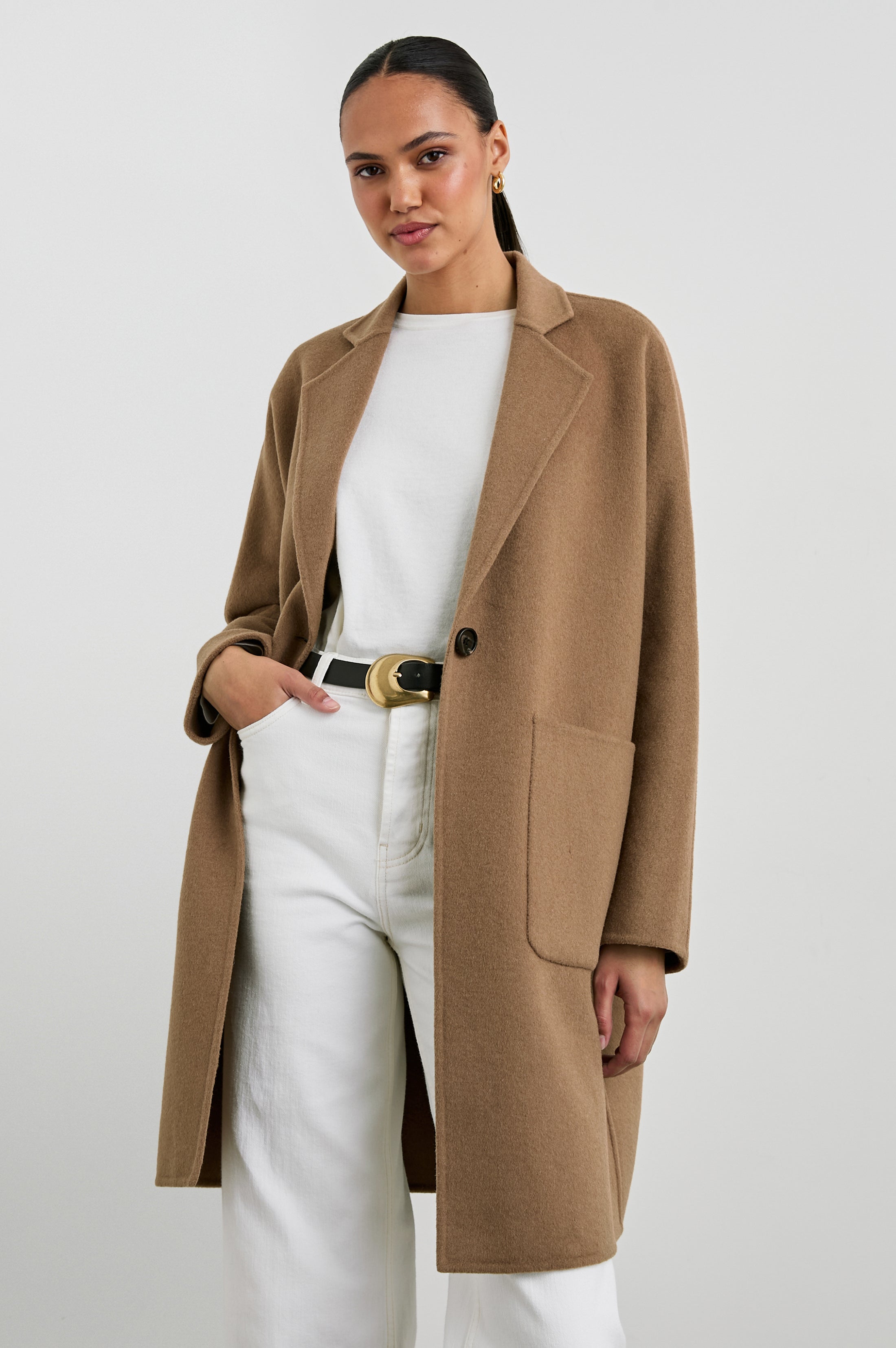 ジャケット・アウター argue COTTON NYLON M-65 HALF COAT/CAMEL Open Front Half Coat - Camel Color – Mirror Mirror Boutique