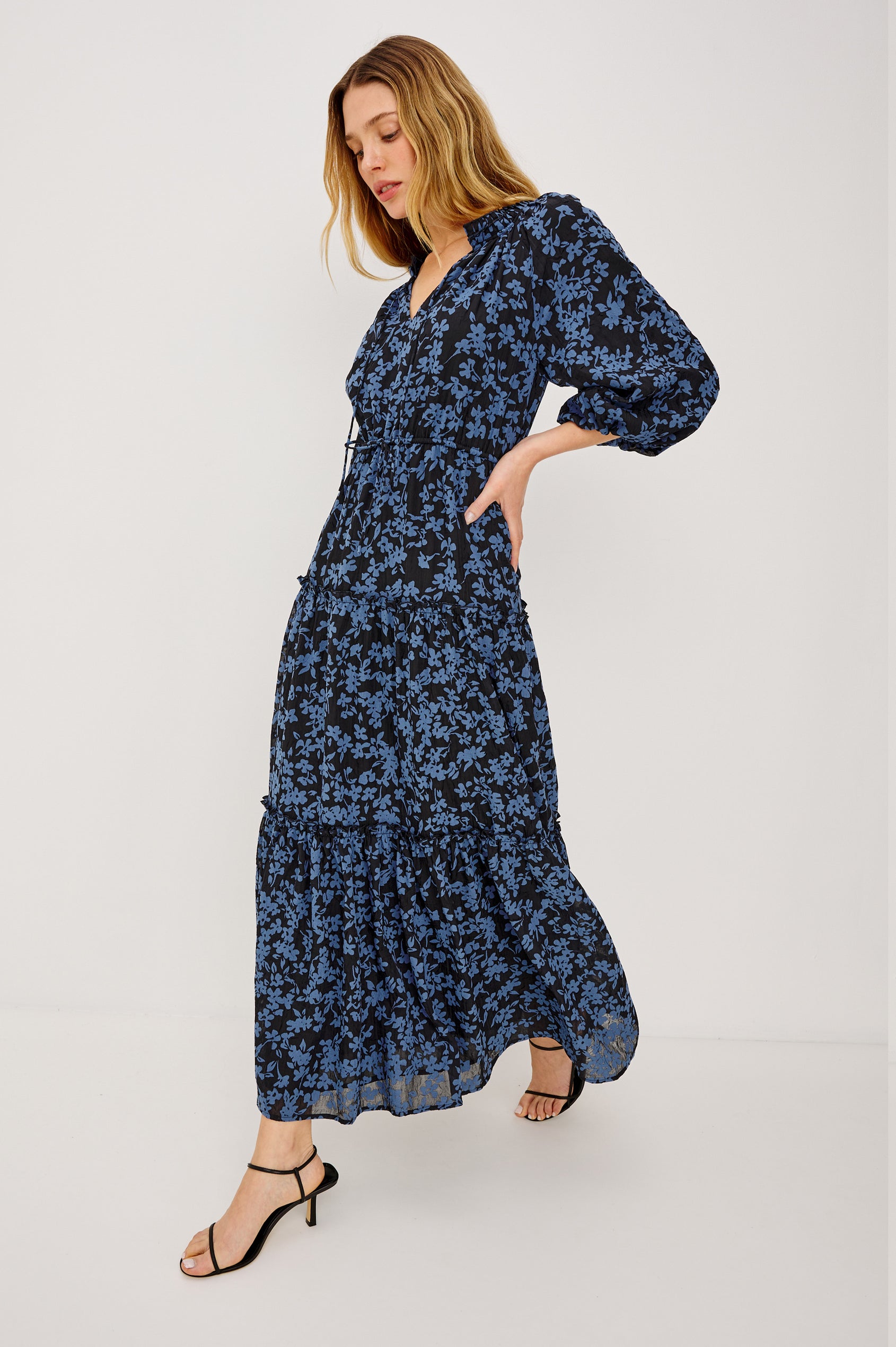 FELICIA DRESS - MIDNIGHT SILHOUETTE FLORAL