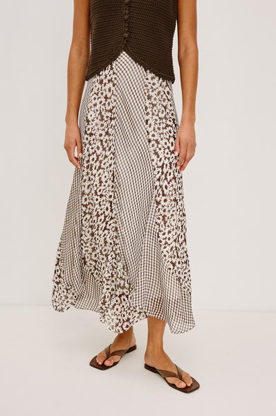 FELINA SKIRT - ESPRESSO DAISY GINGHAM MIX – Rails