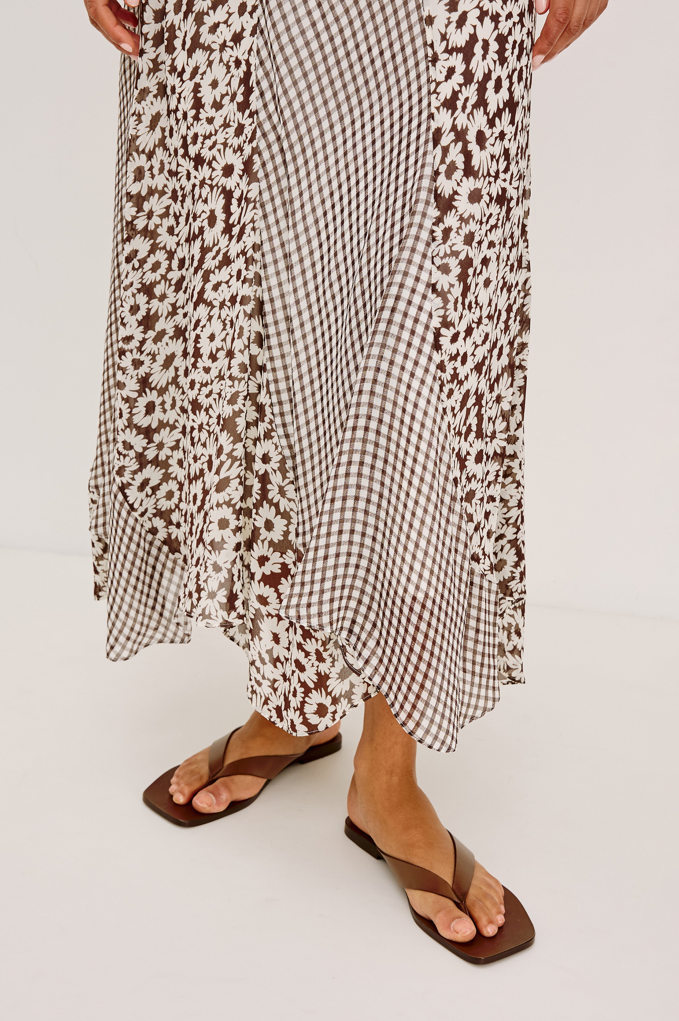 FELINA SKIRT - ESPRESSO DAISY GINGHAM MIX – Rails