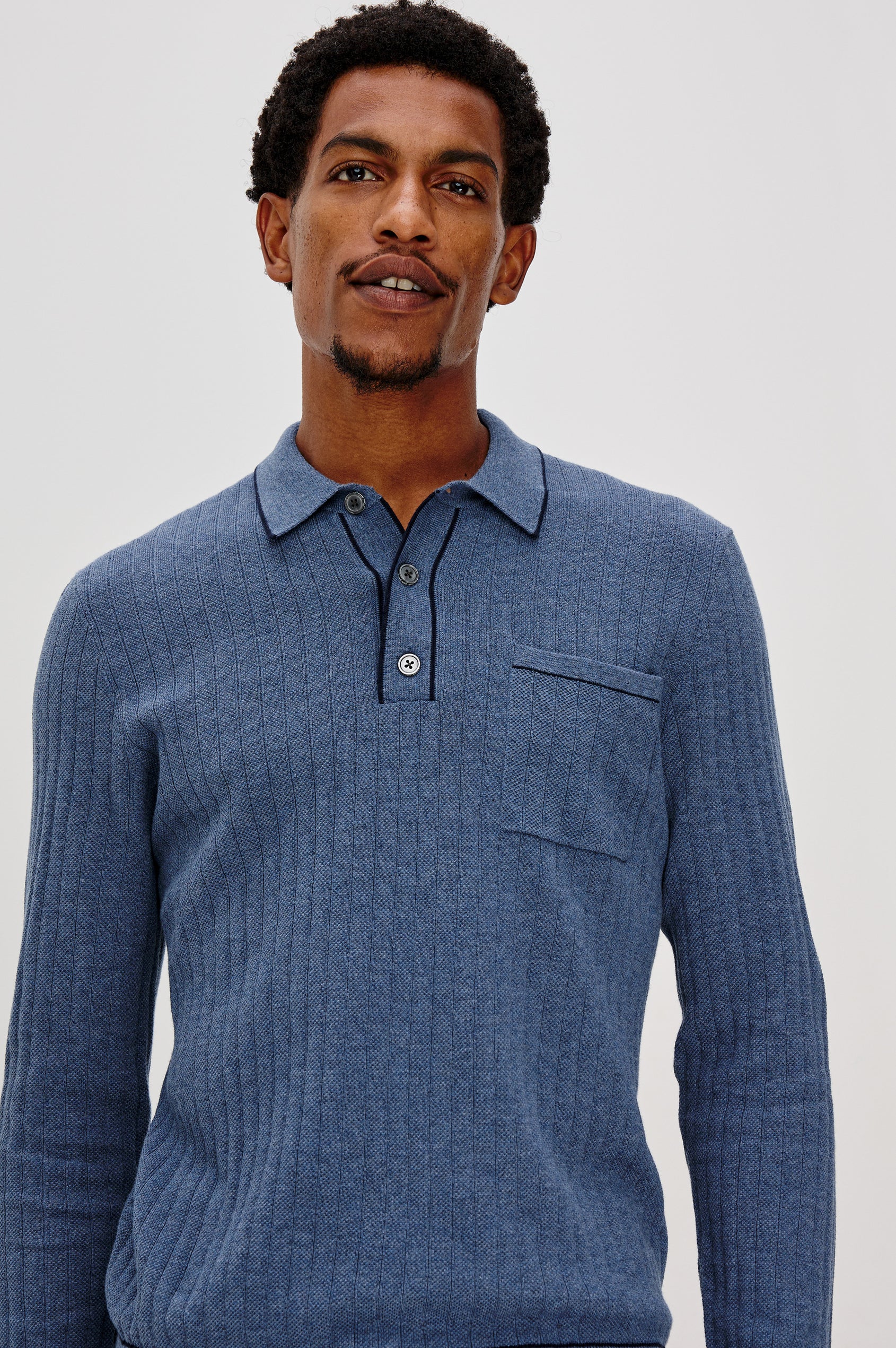 FENTON SWEATER - BLUE MELANGE