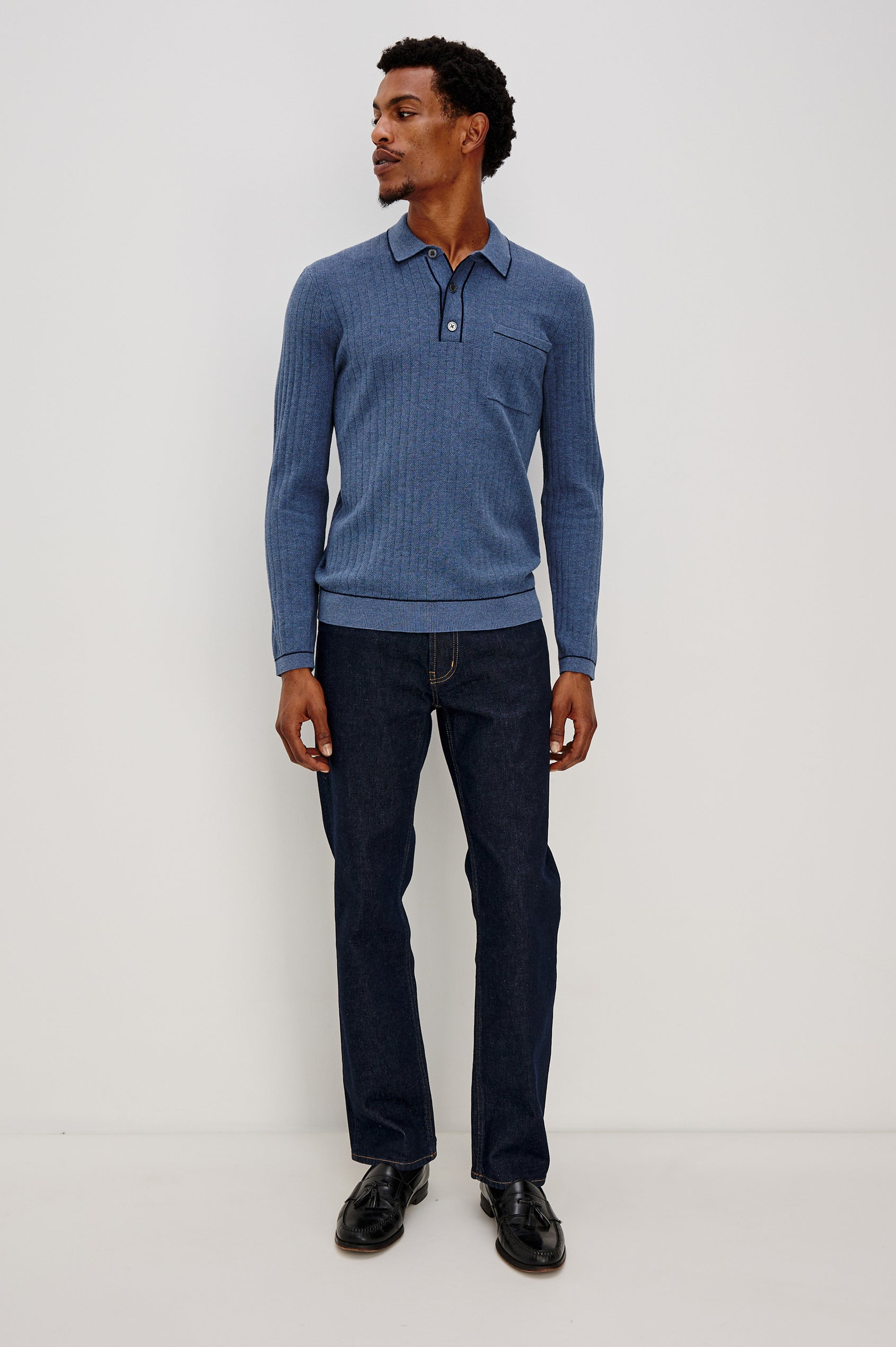 FENTON SWEATER - BLUE MELANGE