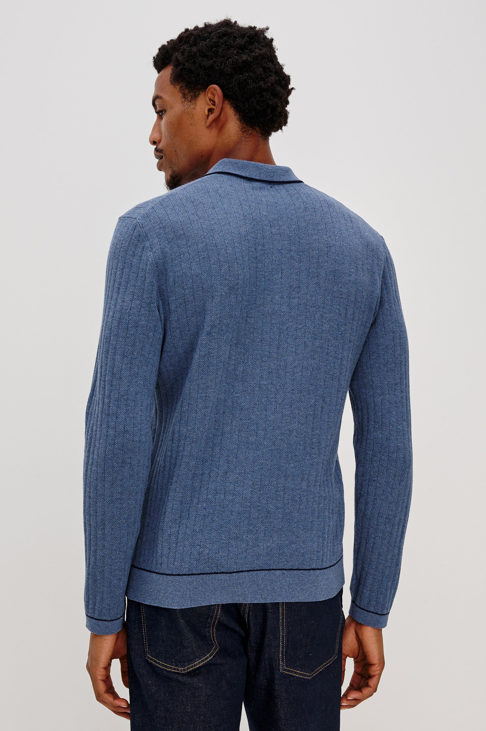 FENTON SWEATER - BLUE MELANGE