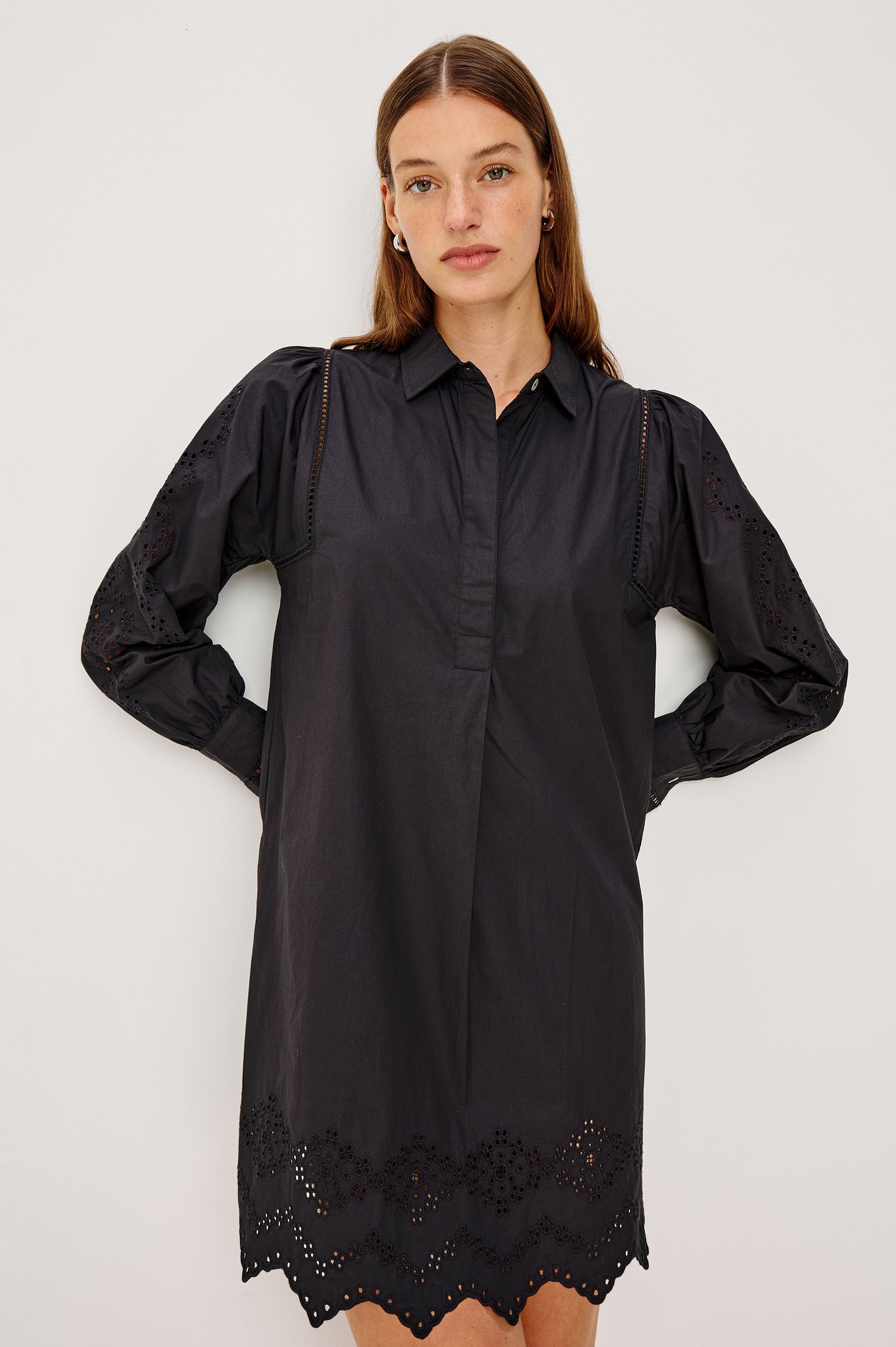FERNANDA DRESS - BLACK EYELET Rails FERNANDA DRESS - BLACK EYELET Rails