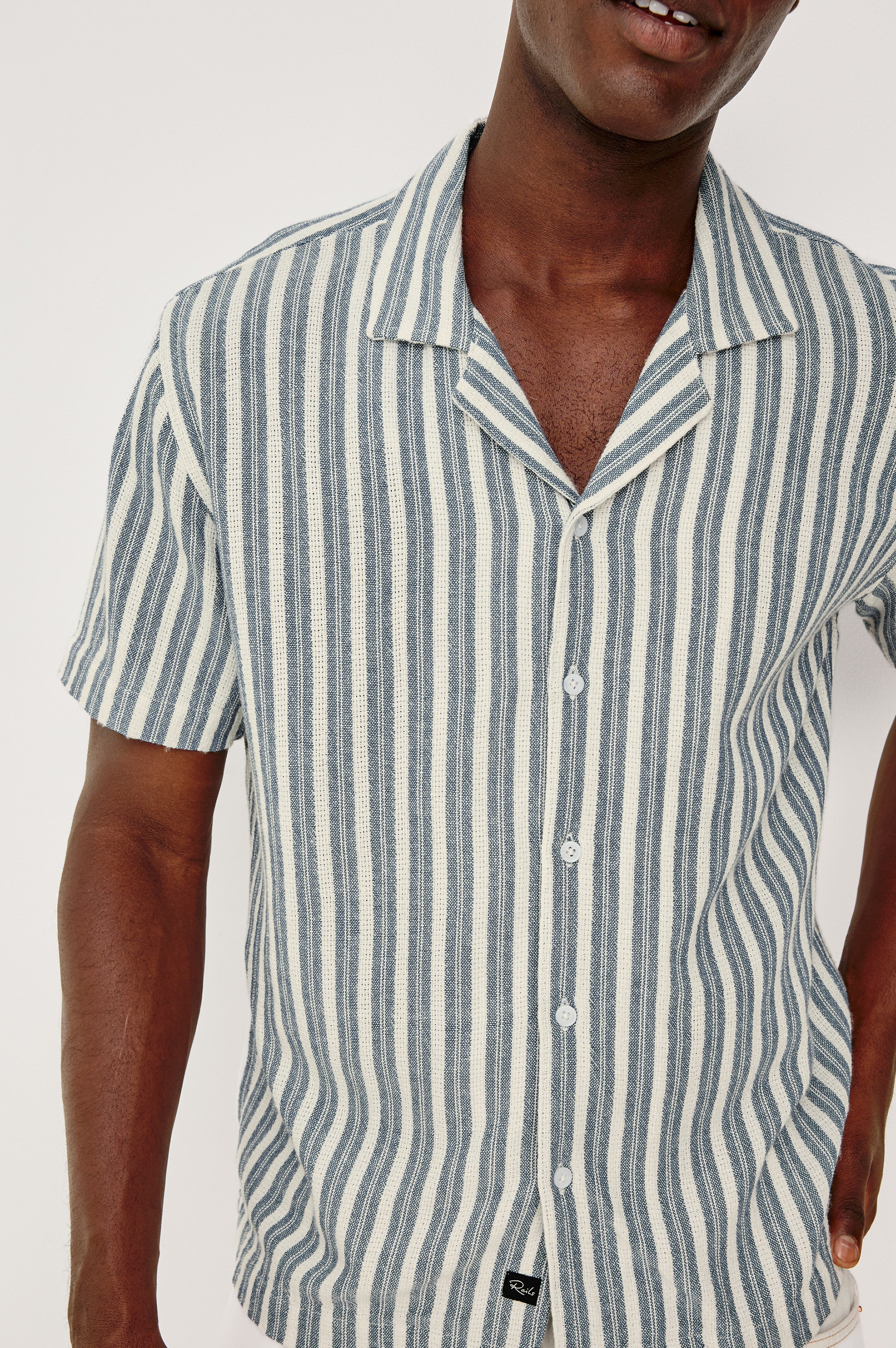 FIELDER SHIRT - MARINE WHITE STRIPE – Rails