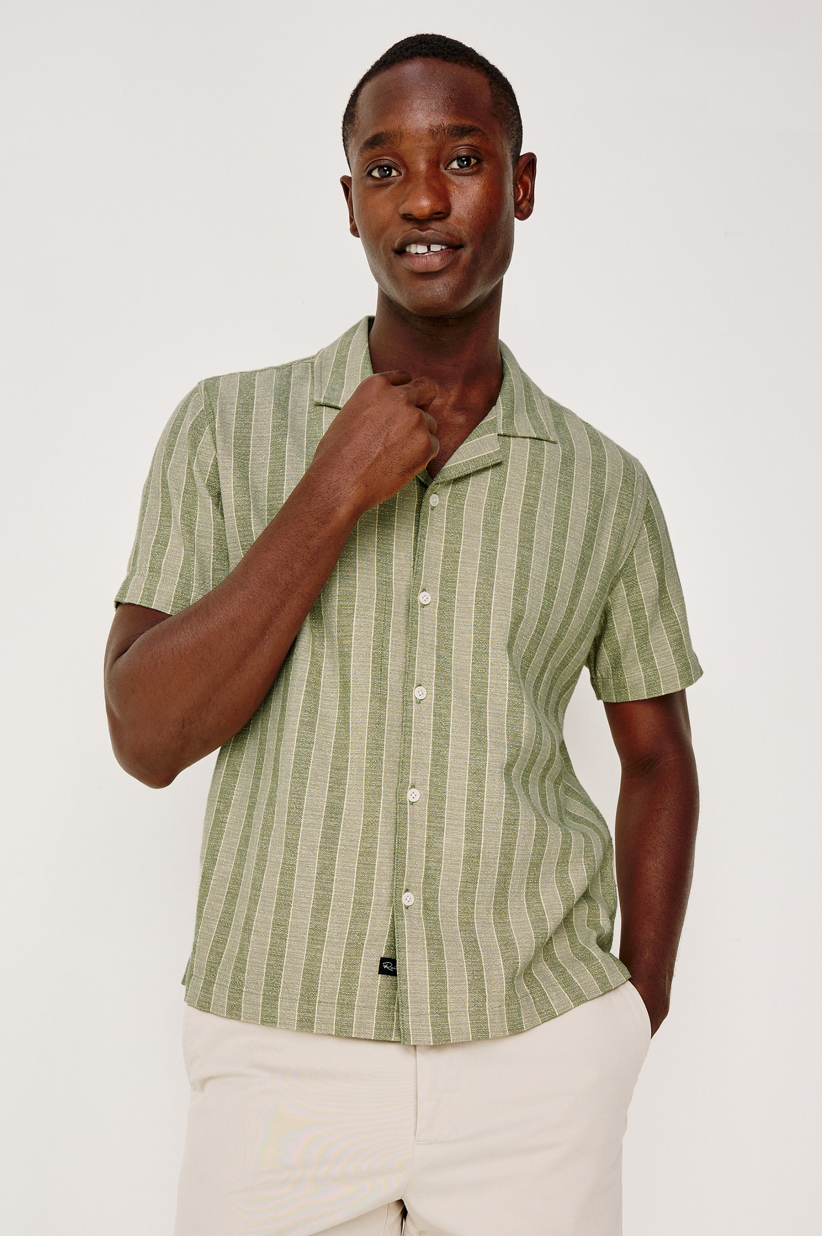 men's sage green dress shirt FIJI SAGE GREEN SEERSUCKER LONG SLEEVE BUTTON DOWN
