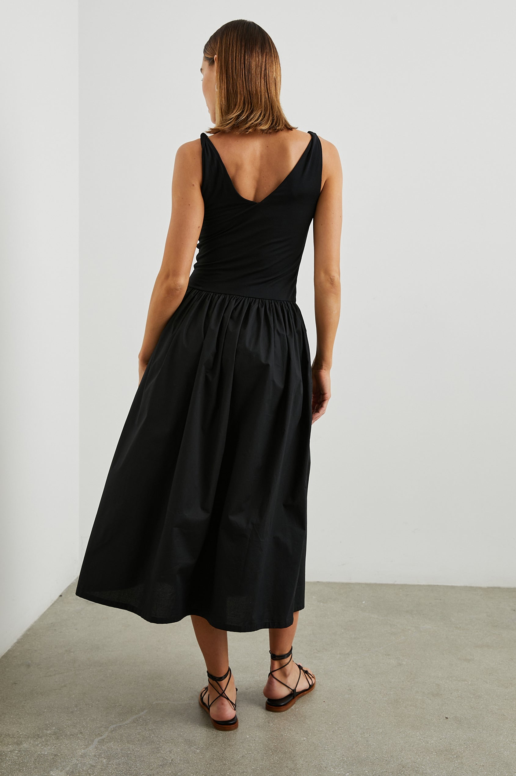 black midi dress for women FITTED - trend flutter sleeves self-portrait - Black Tailored Midi