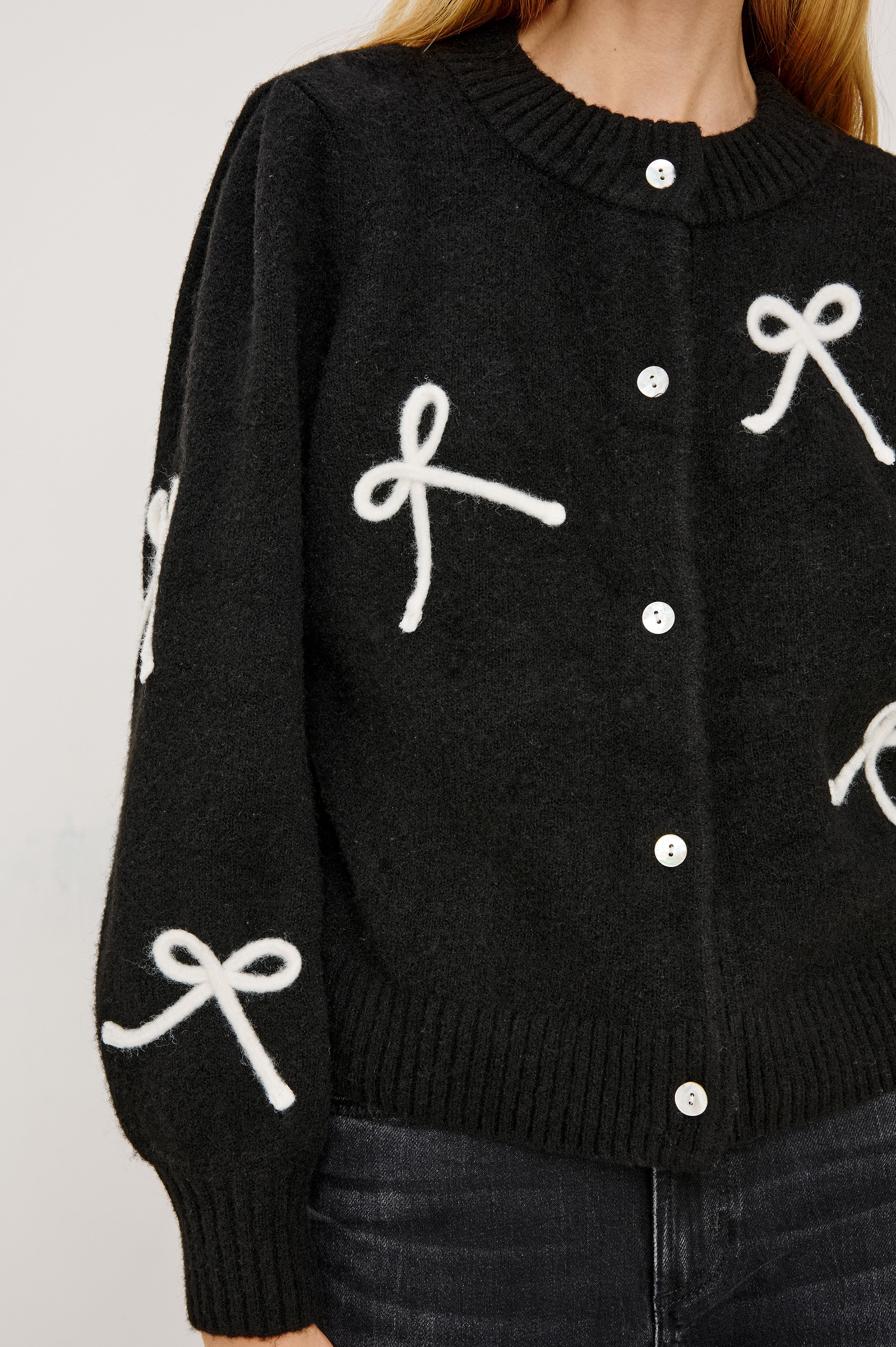 FRANCESCA CARDIGAN - BLACK IVORY – Rails