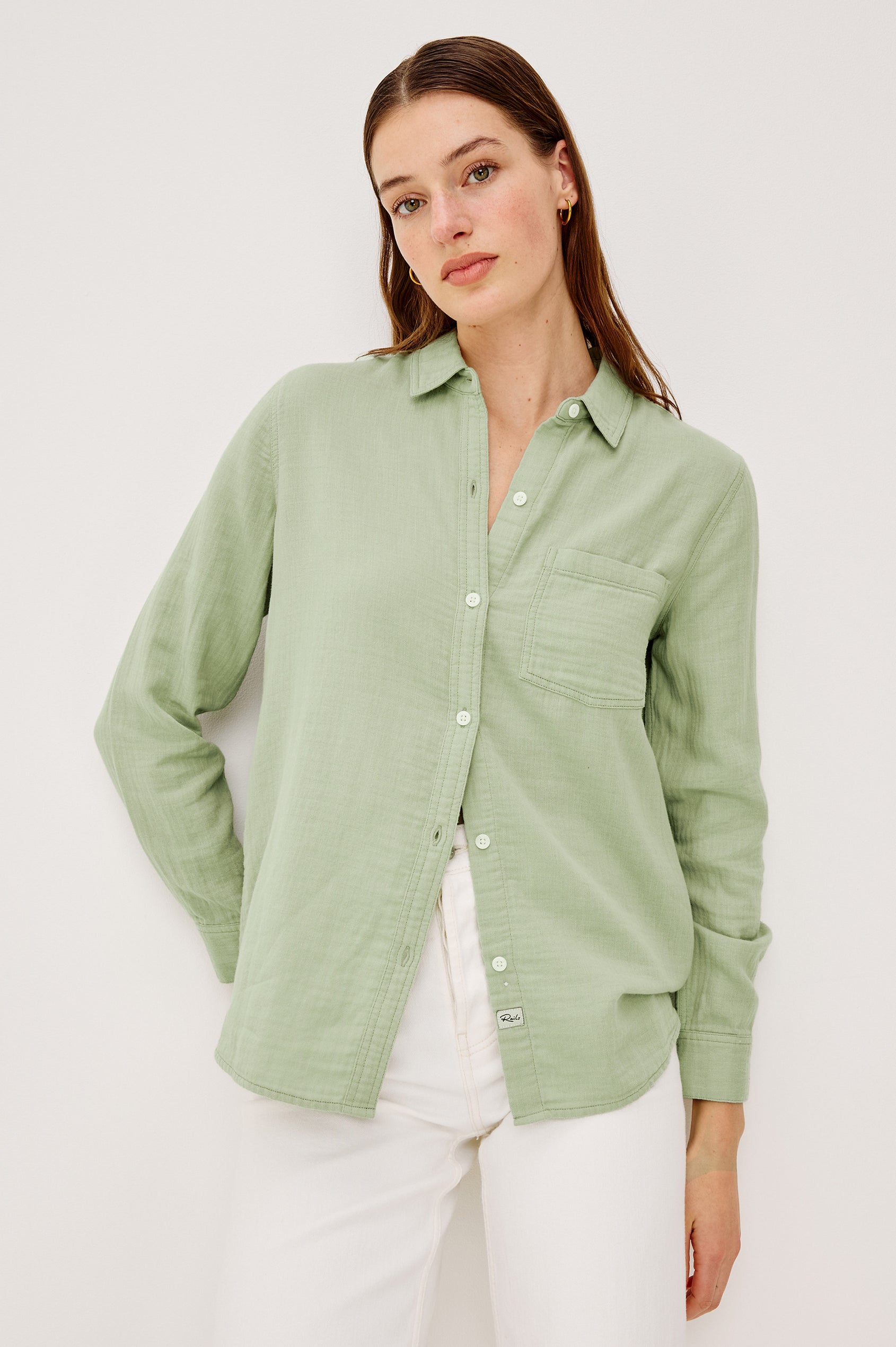 Rails Women's Freeman Cotton Button-Up Shirt - White Rails Women's Freeman Cotton Button-Up Shirt - White