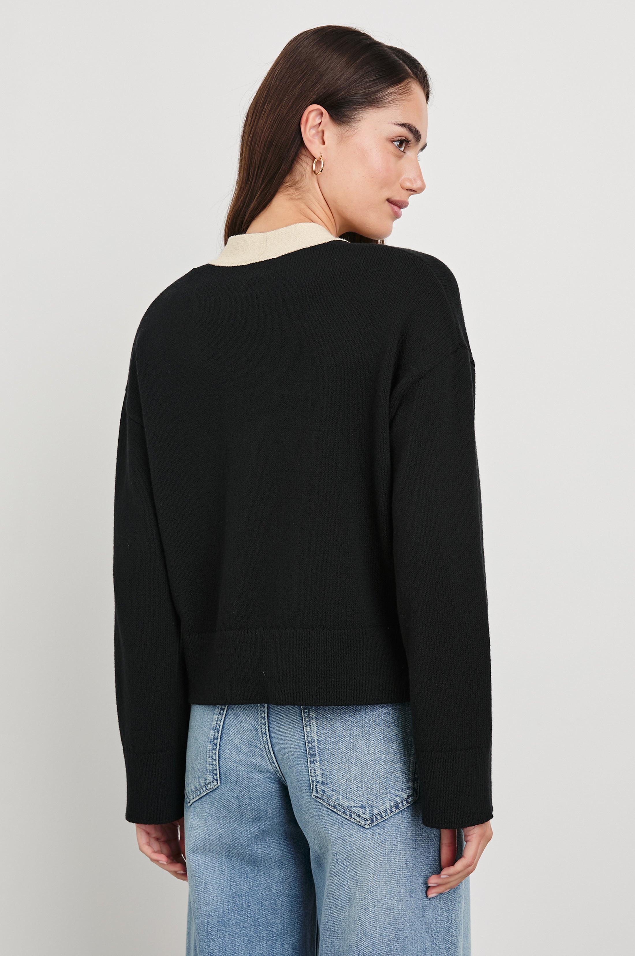 GENEVA CARDIGAN - BLACK IVORY – Rails