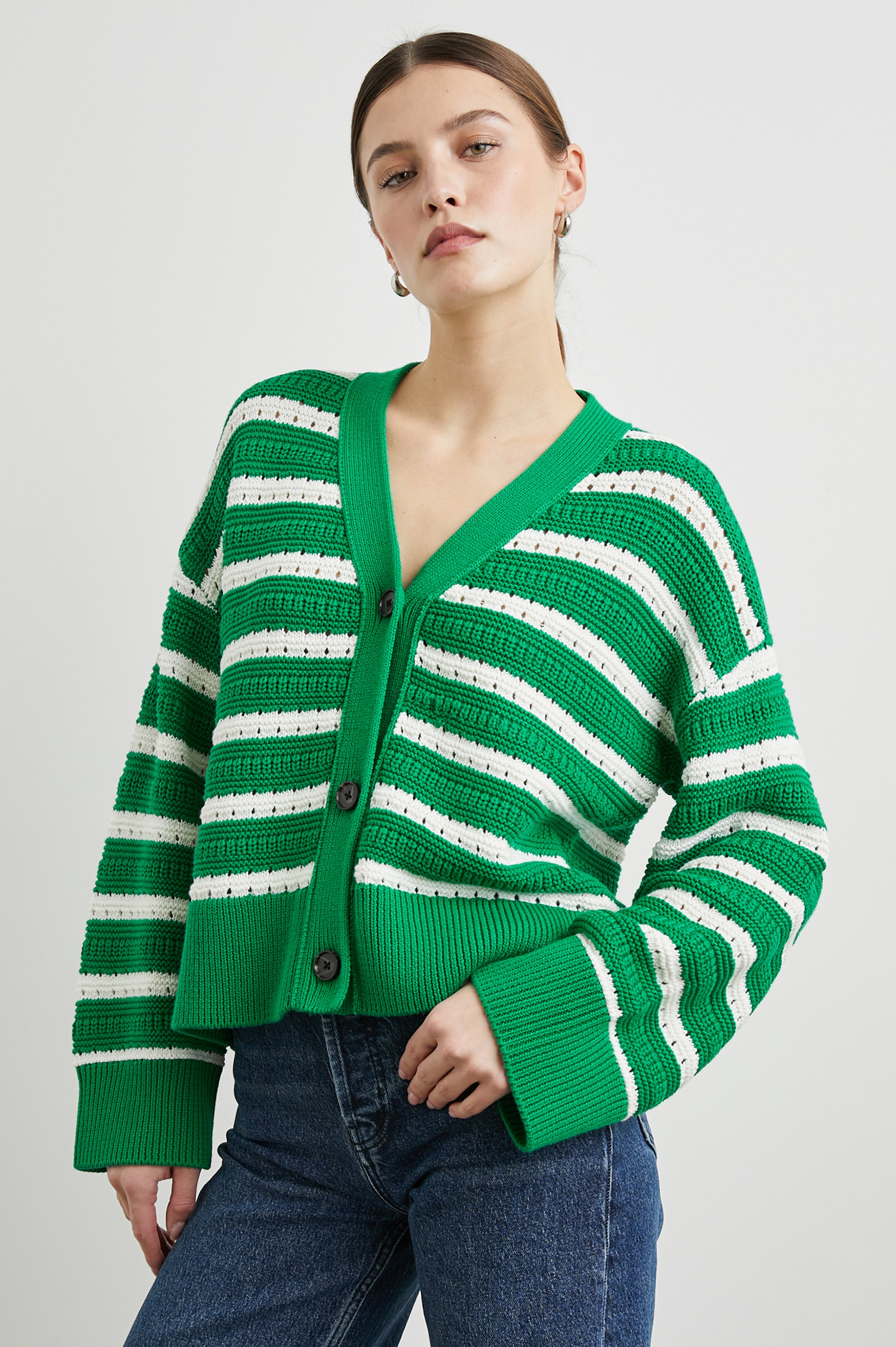 GENEVA CARDIGAN - KELLY STRIPE – Rails