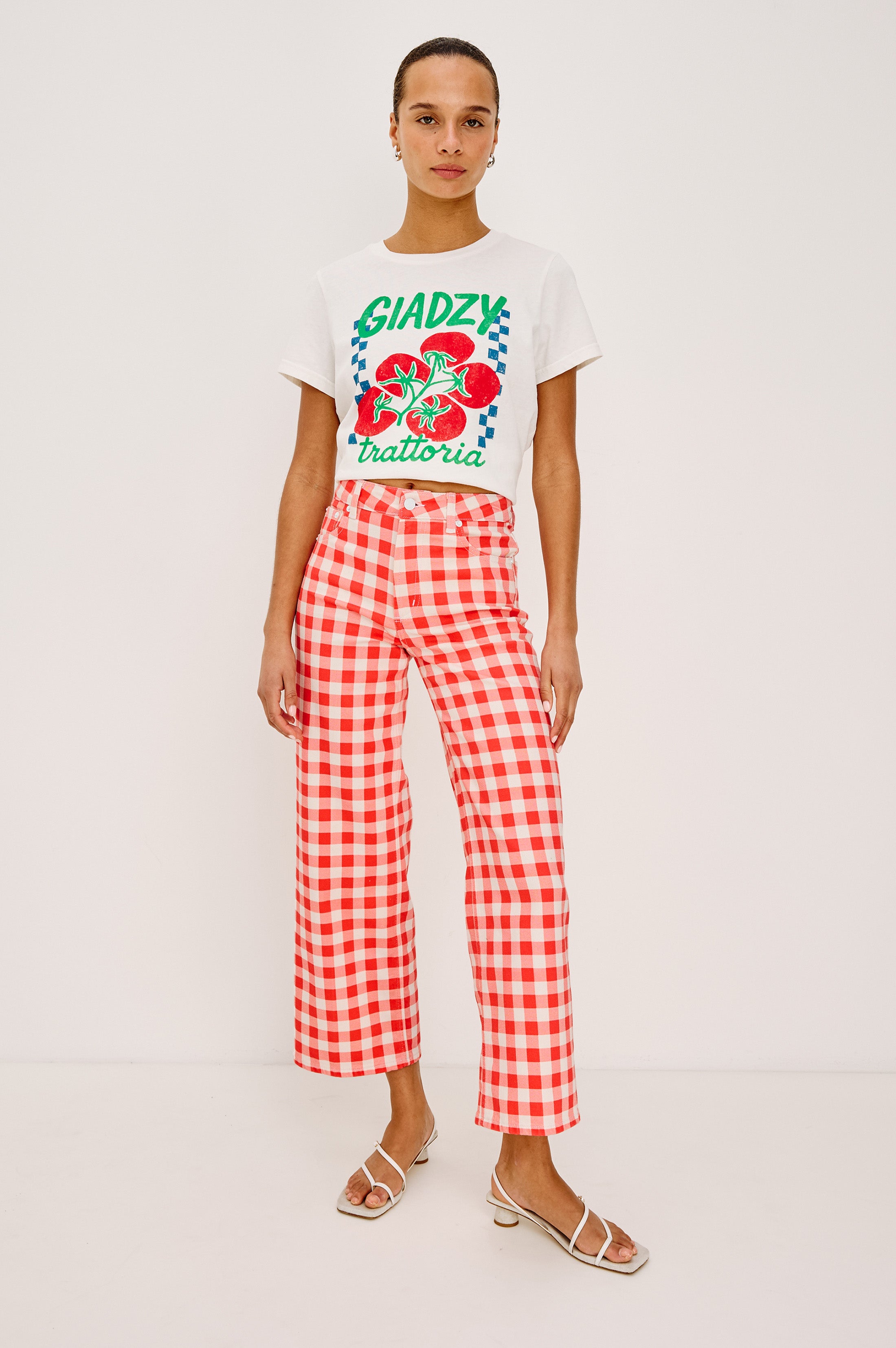 RAILS X GIADZY GETTY CROP WIDE LEG - TOMATO GINGHAM – Rails