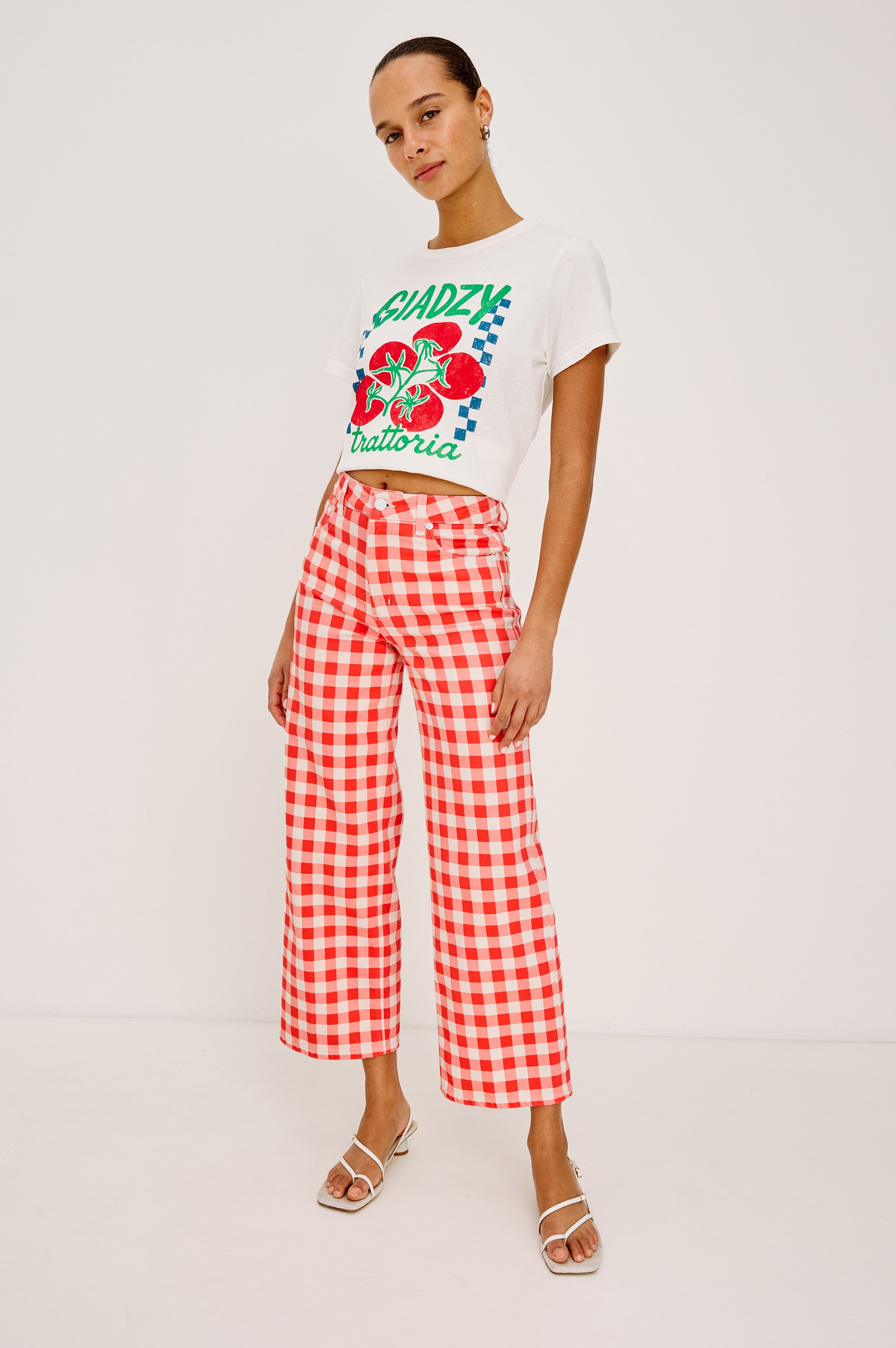 RAILS X GIADZY GETTY CROP WIDE LEG - TOMATO GINGHAM – Rails