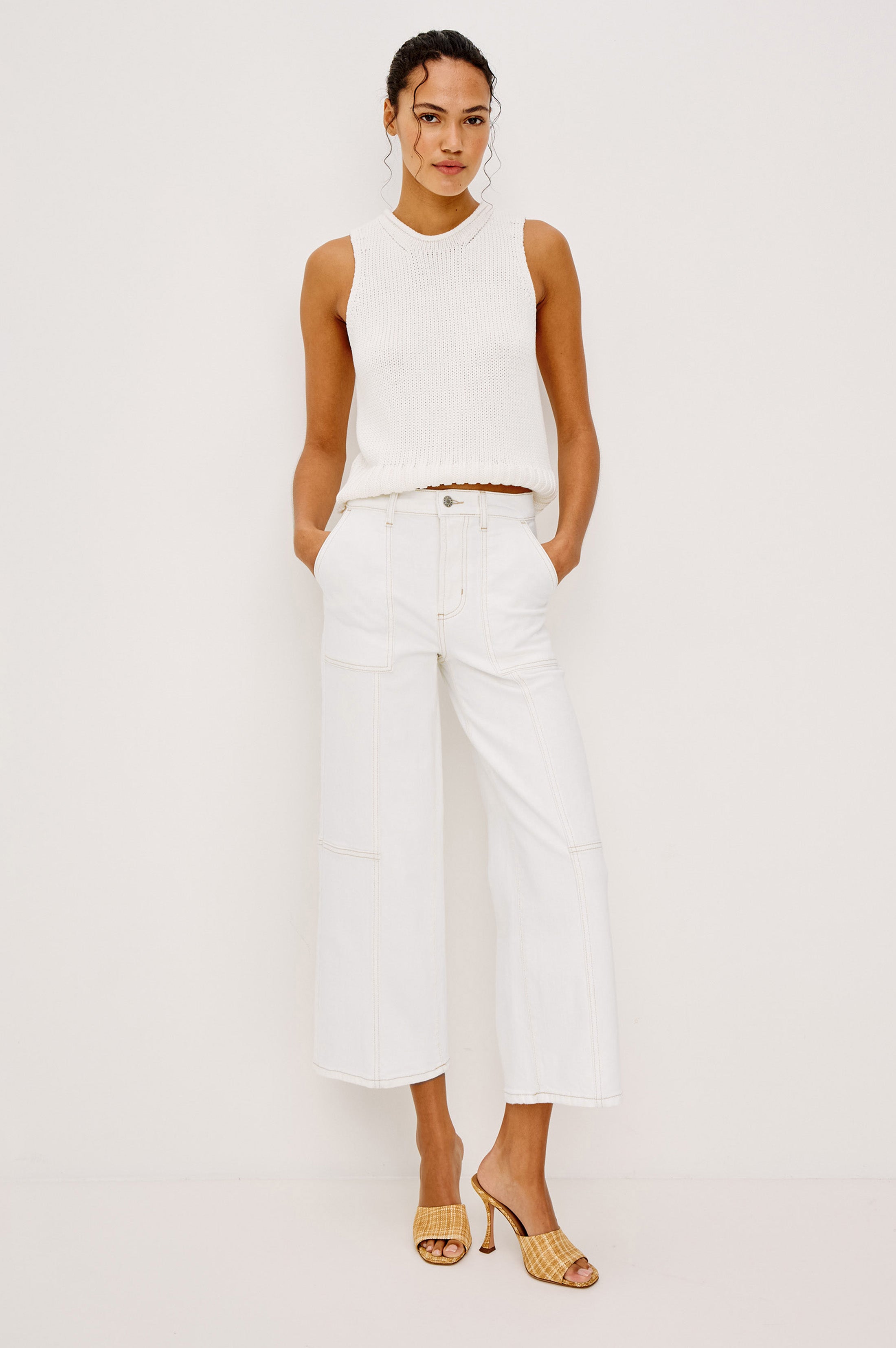 GETTY CROP WIDE LEG - VINTAGE ECRU UTILITY – Rails