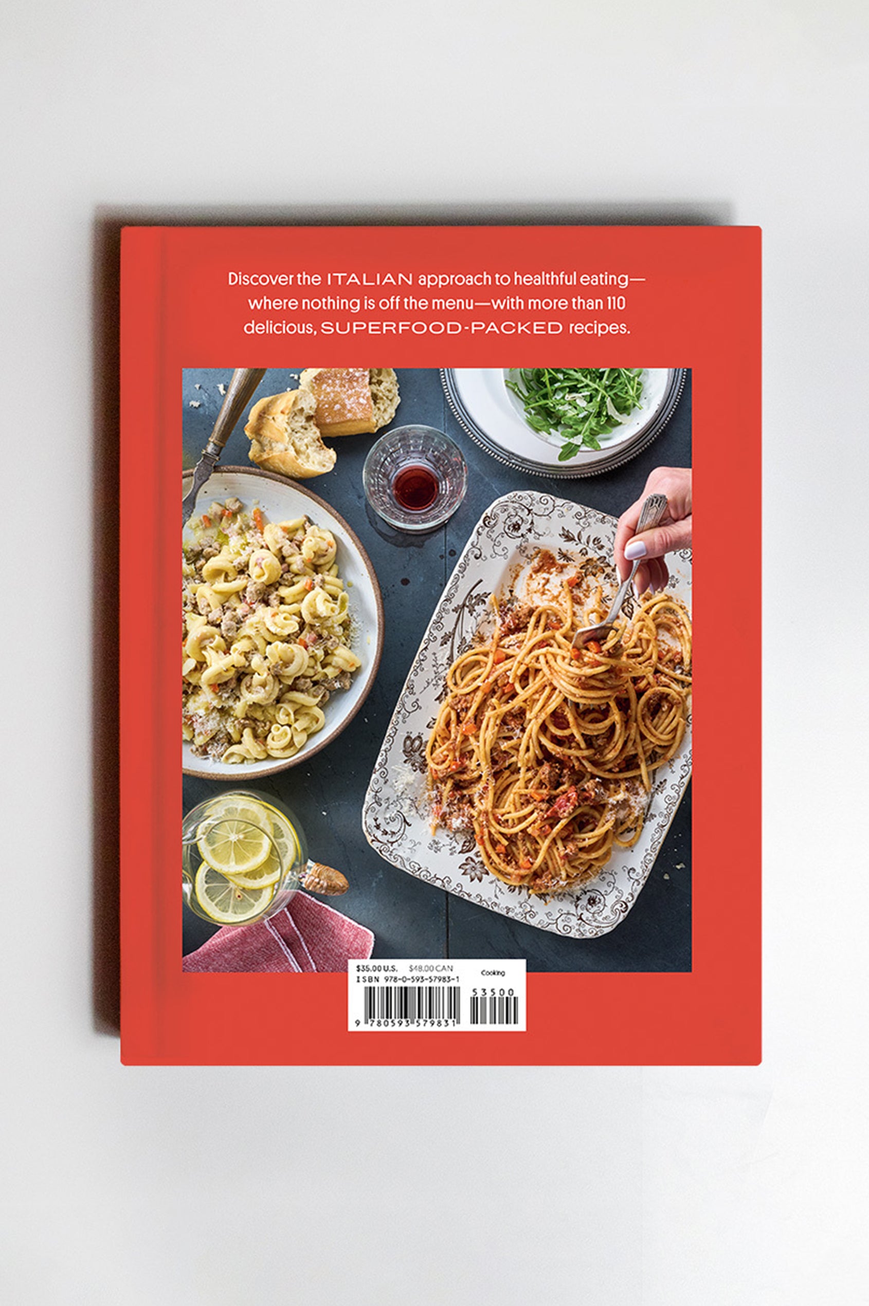 Giadzy Super Italian Cookbook - view of back cover