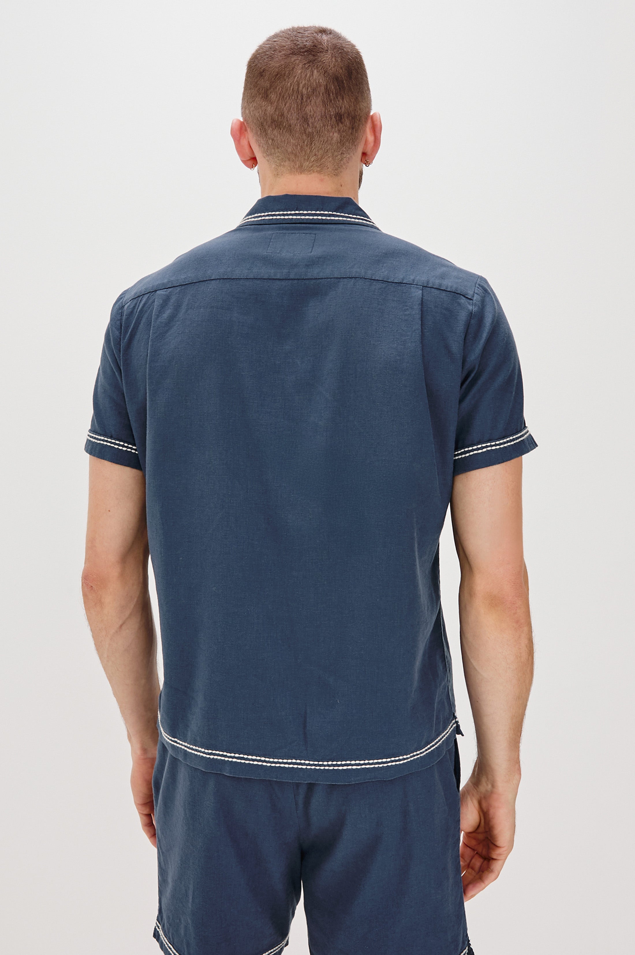 GIBSON SHIRT - NAVY WHITE PALM – Rails