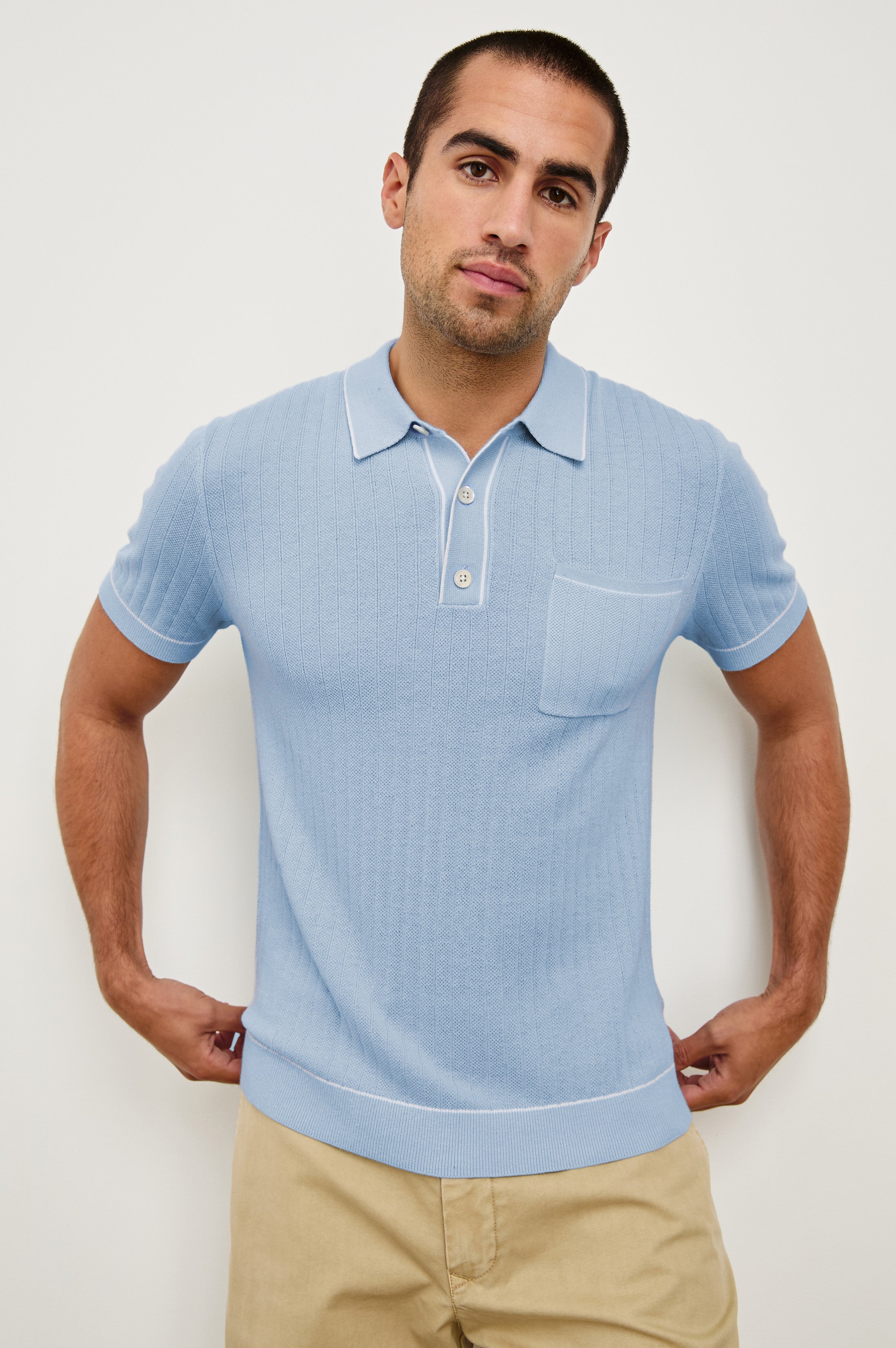 HARDY POLO SHIRT - LIGHT BLUE MELANGE – Rails