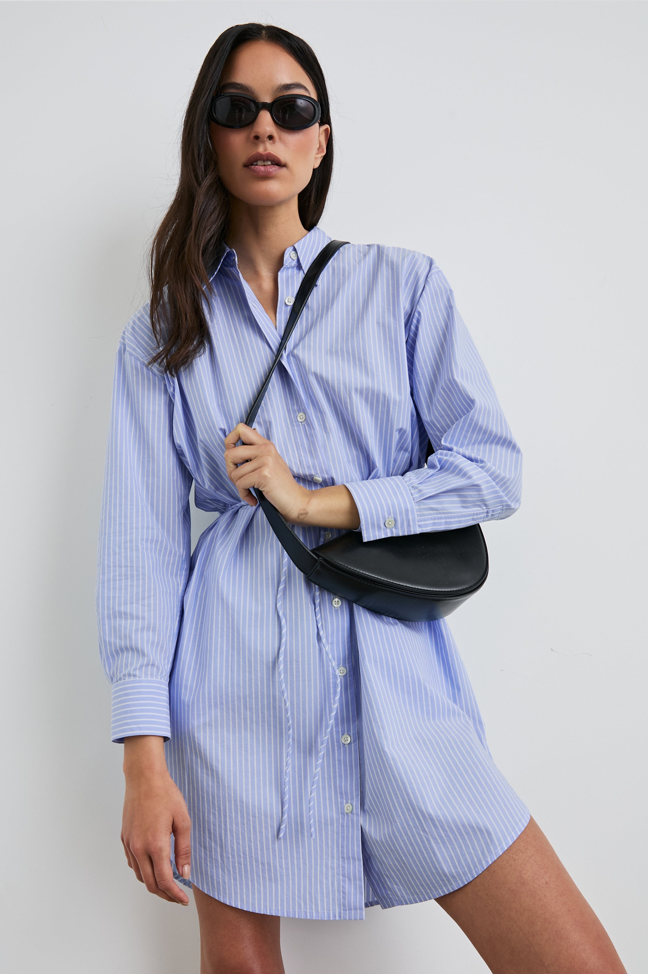 HARMONY DRESS - OXFORD WHITE STRIPE – Rails