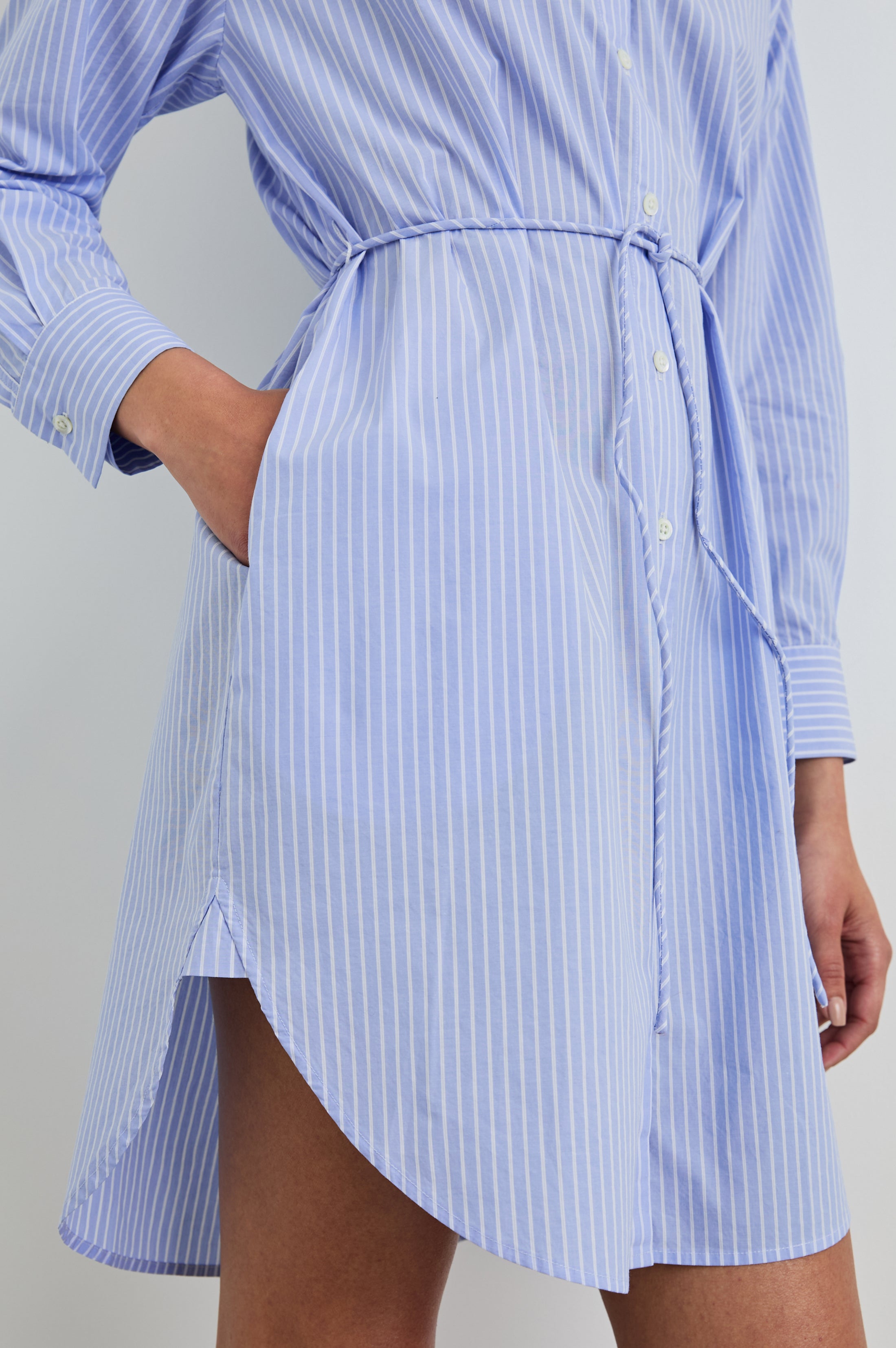 HARMONY DRESS - OXFORD WHITE STRIPE – Rails