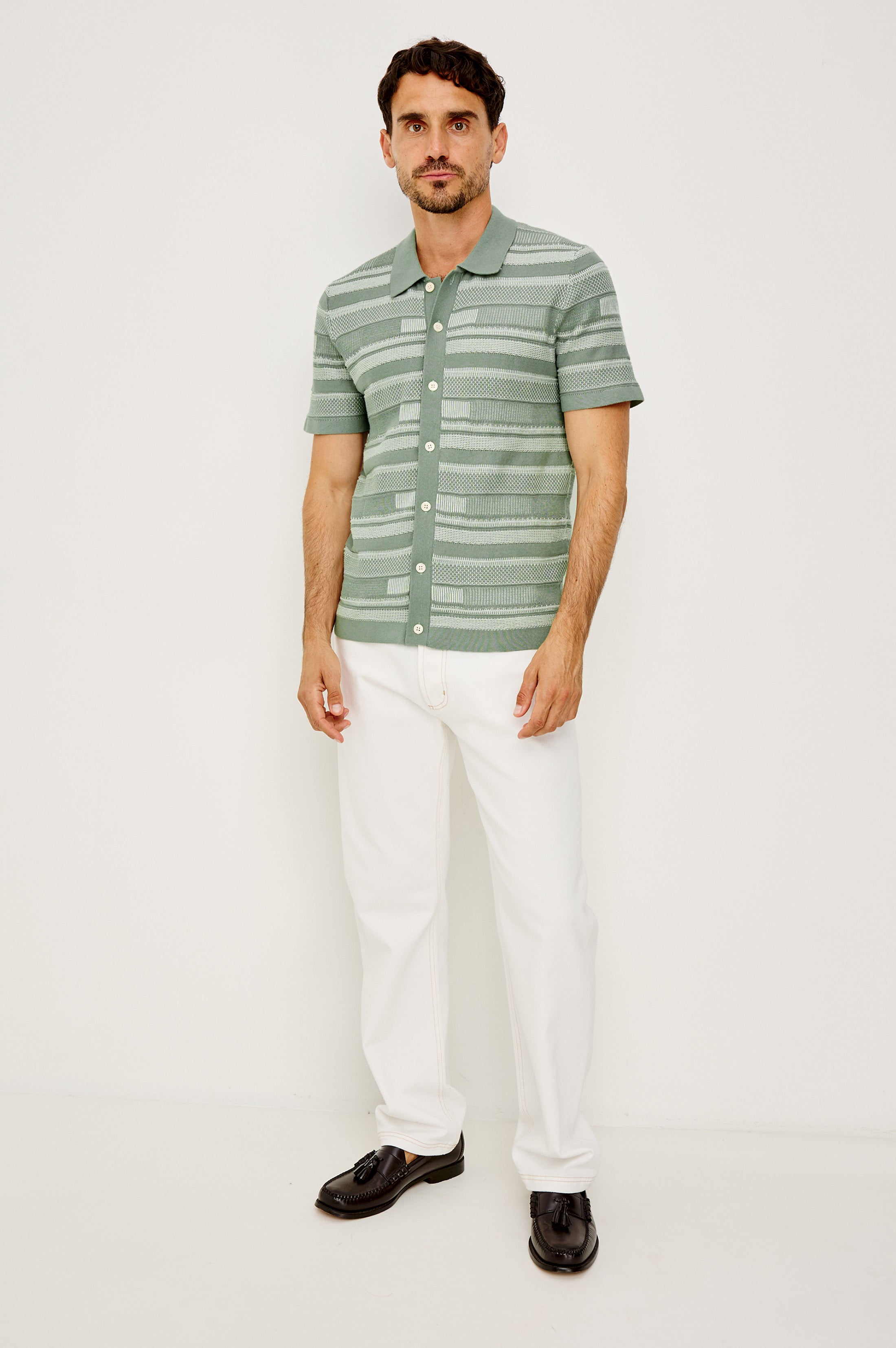 HENRI SHIRT - SAGE CREAM BLOCK – Rails