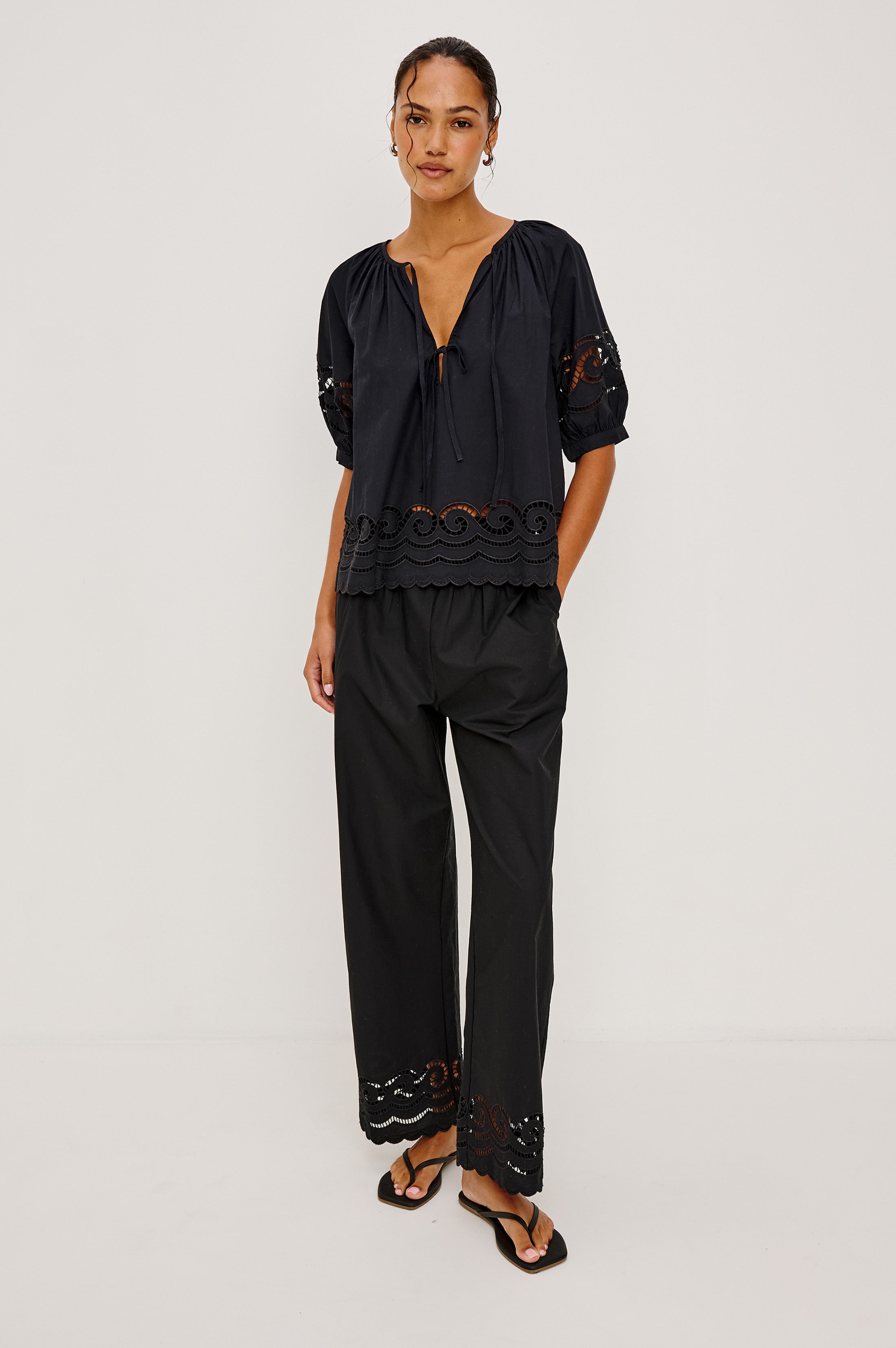 HENRIK PANT - BLACK EMBROIDERY – Rails