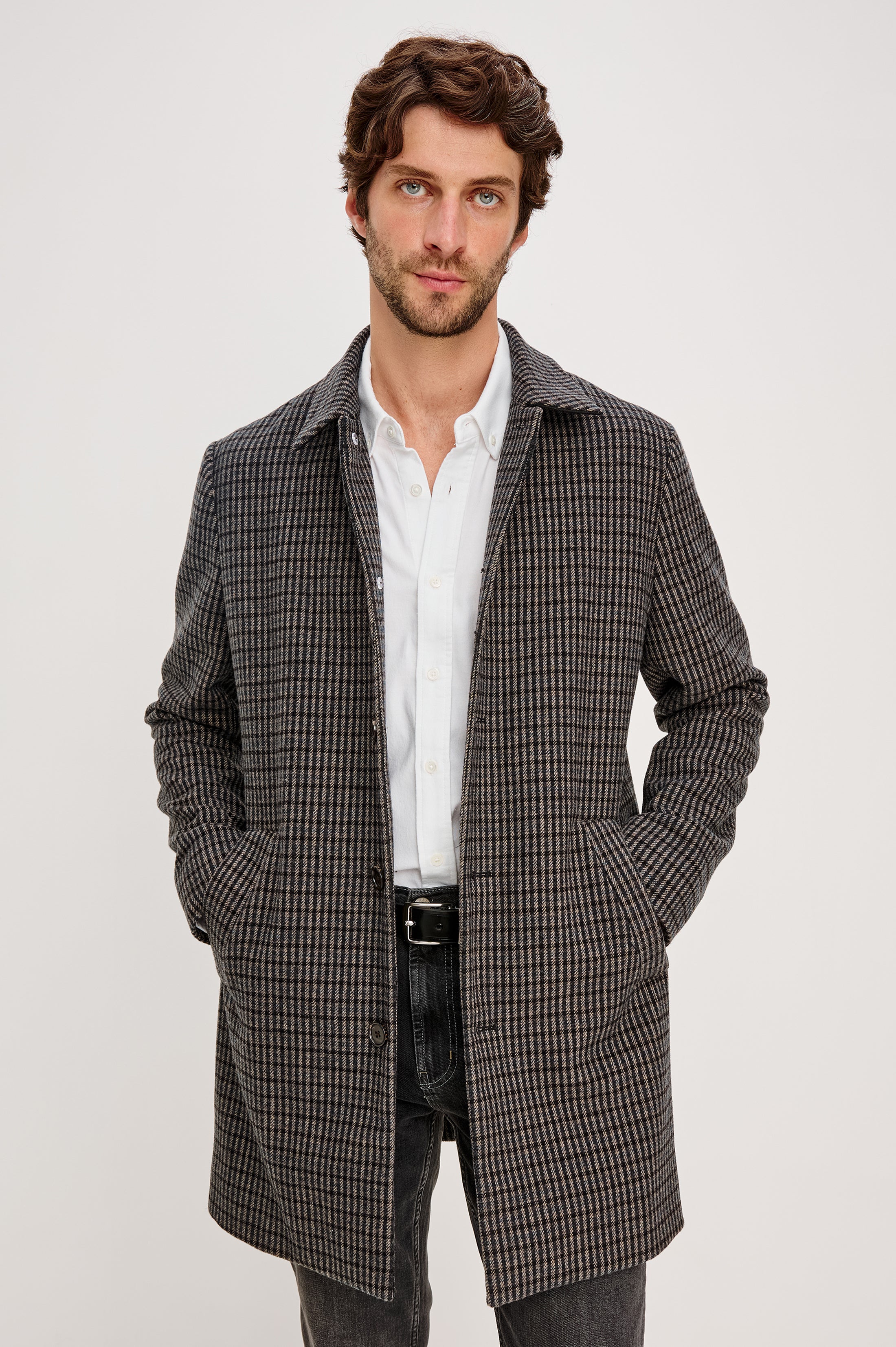 HOCKNEY OVERCOAT - GREY CHECK PLAID – Rails