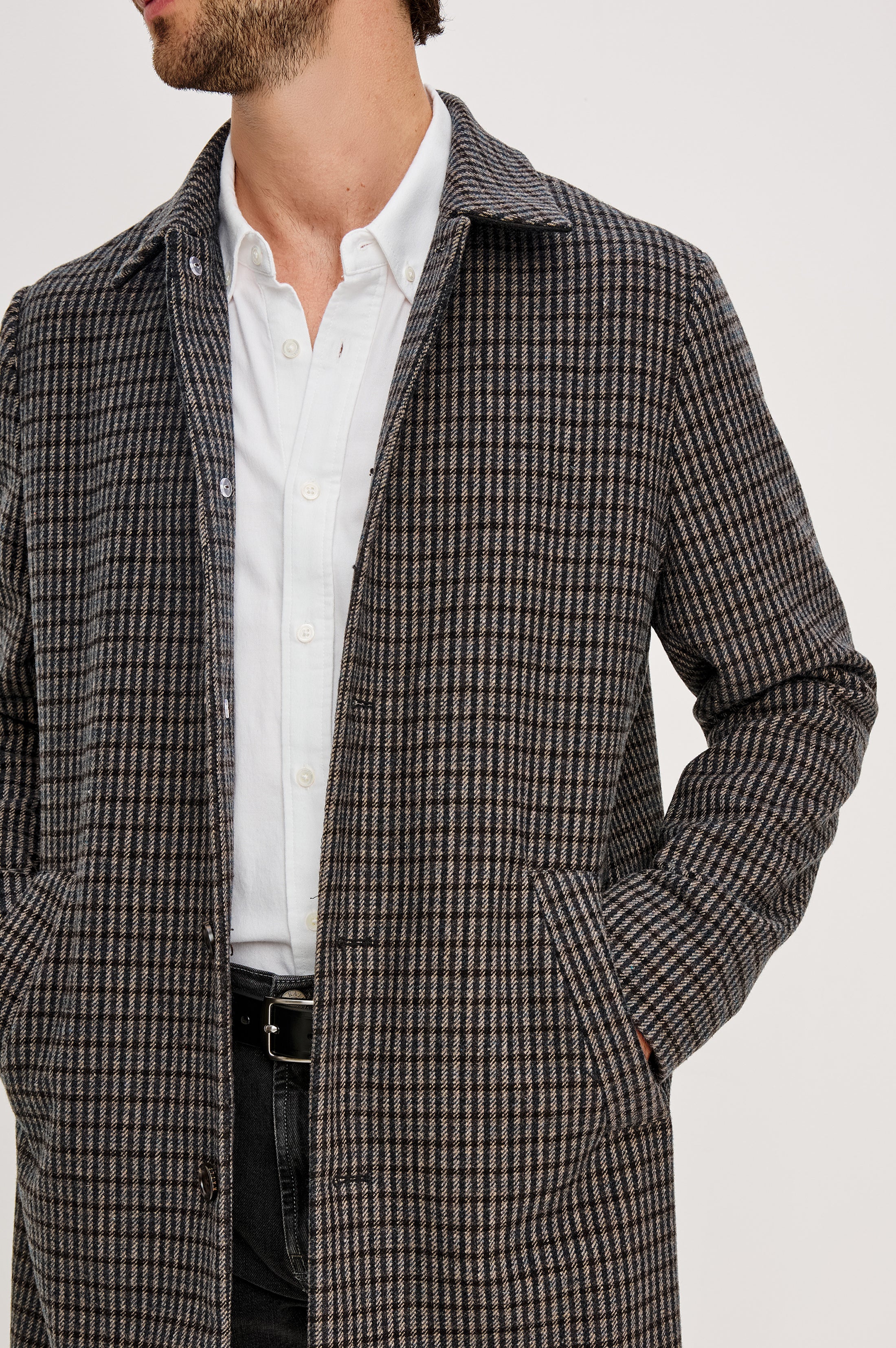HOCKNEY OVERCOAT - GREY CHECK PLAID – Rails
